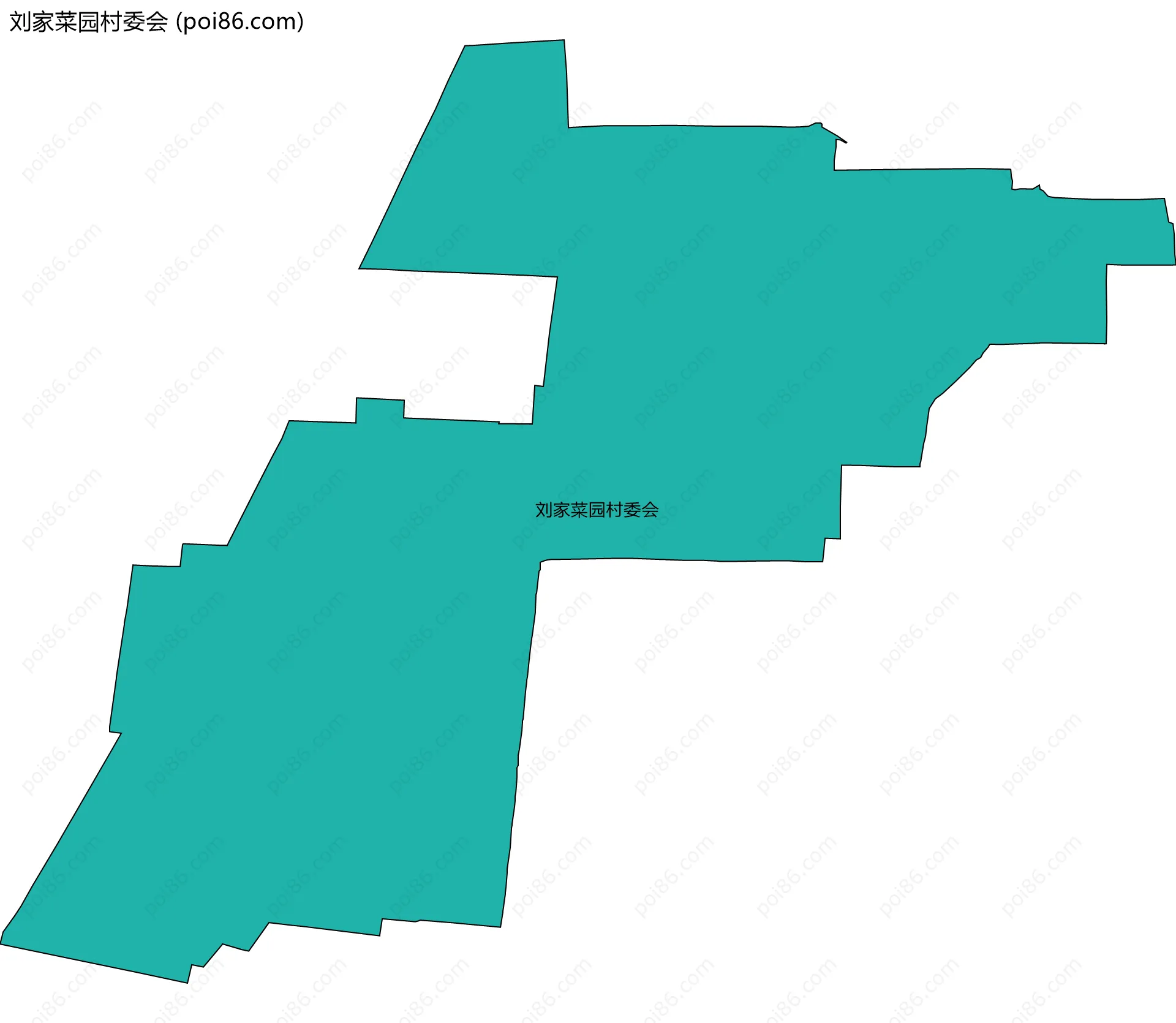 刘家菜园村委会边界地图