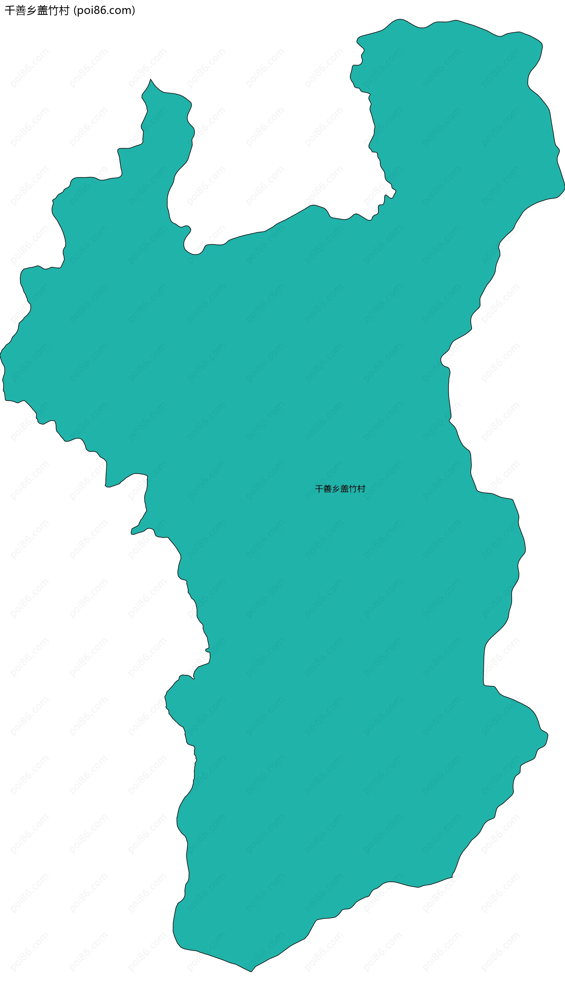 千善乡盖竹村边界地图