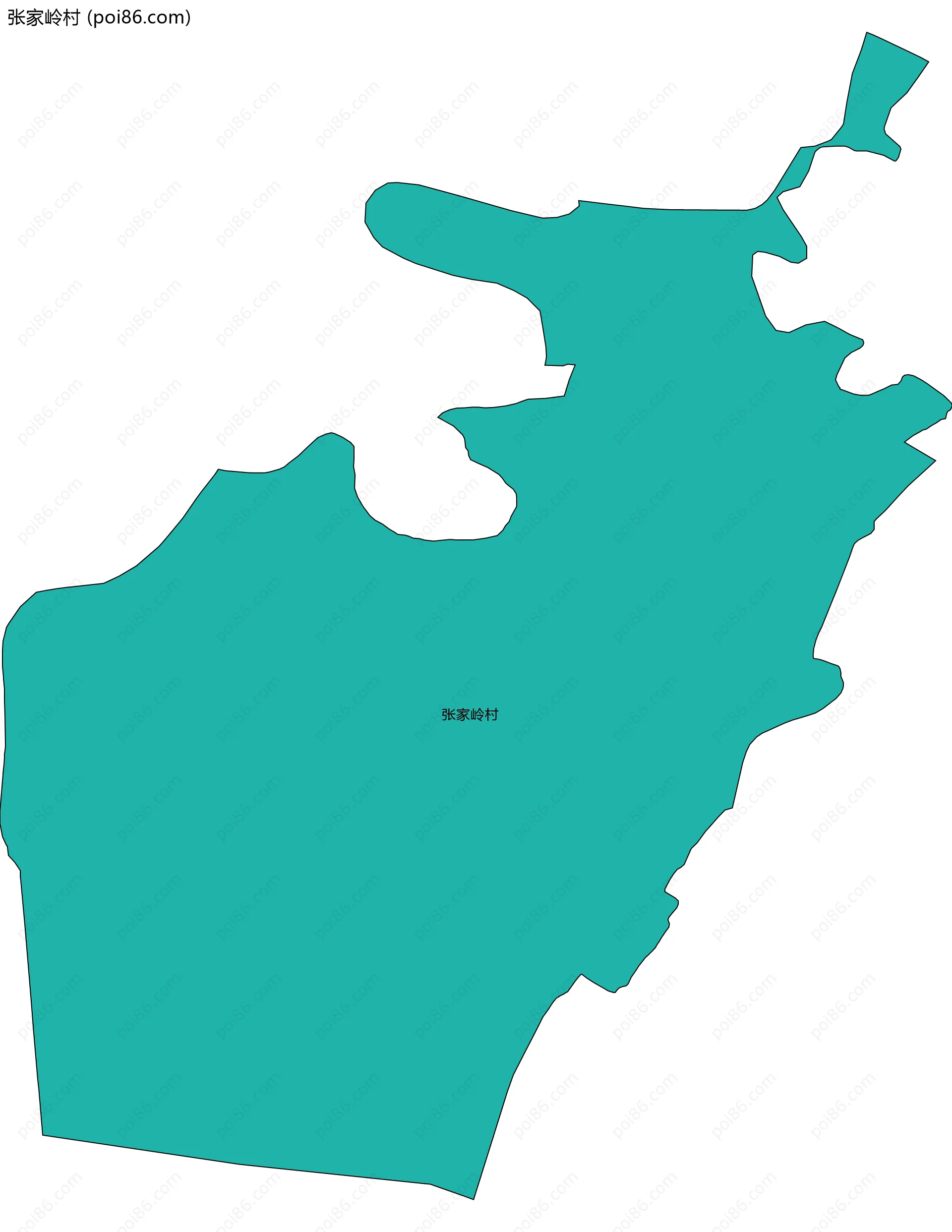 张家岭村边界地图