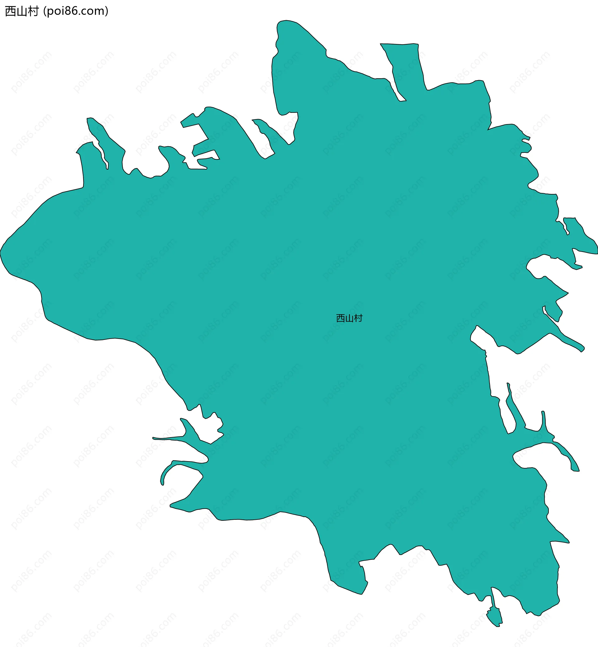 西山村边界地图