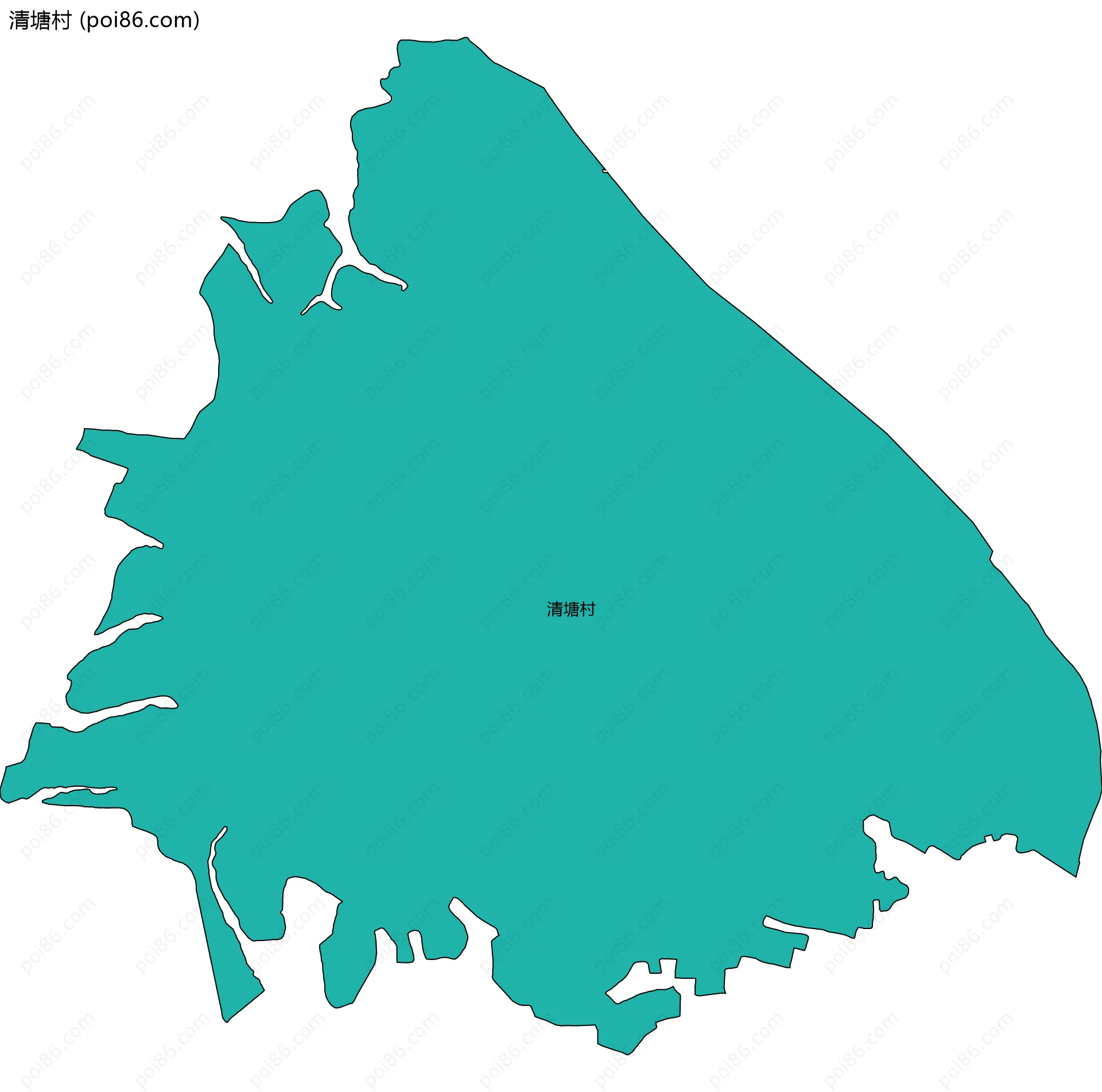 清塘村边界地图