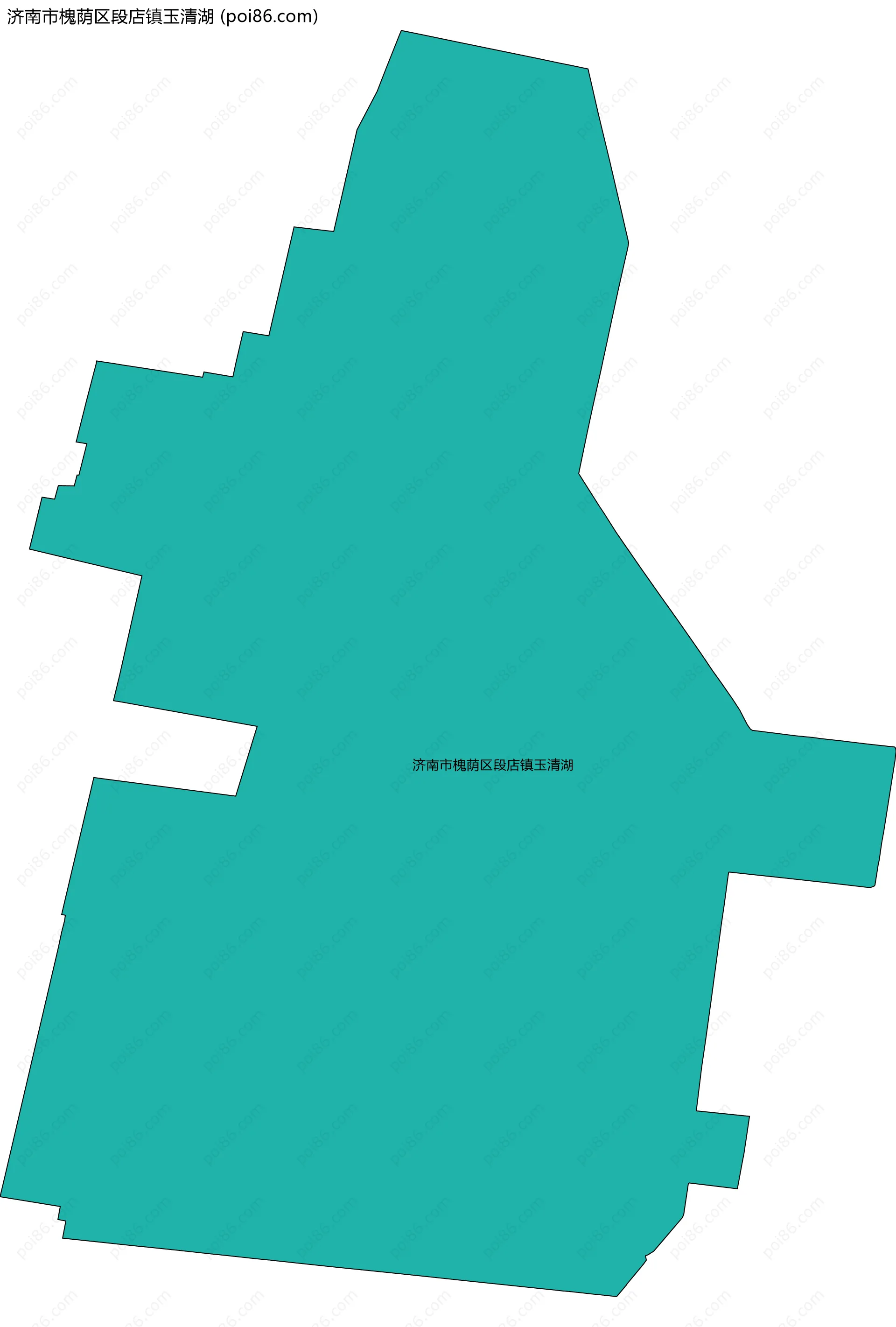 济南市槐荫区段店镇玉清湖边界地图