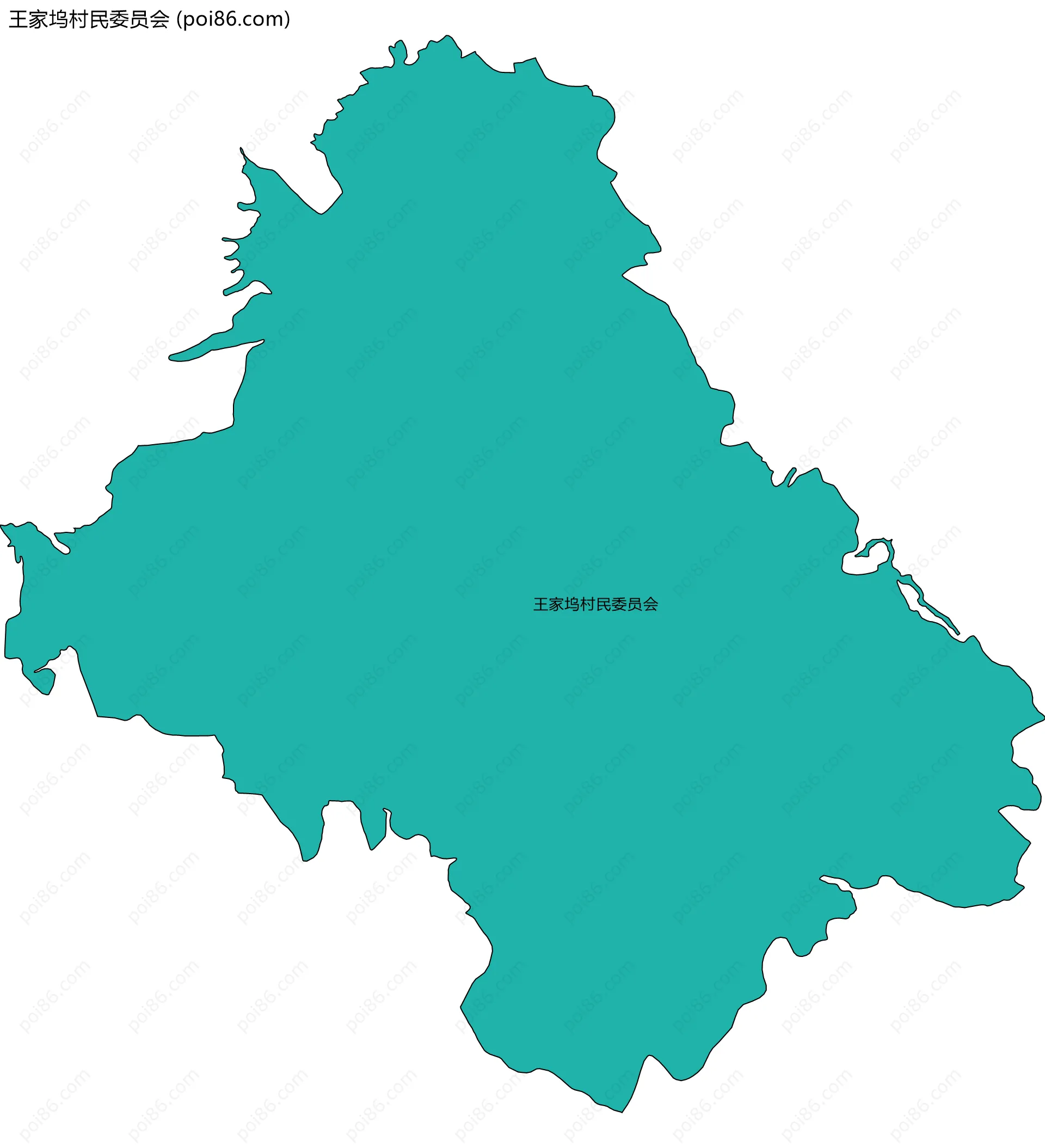 王家坞村民委员会边界地图