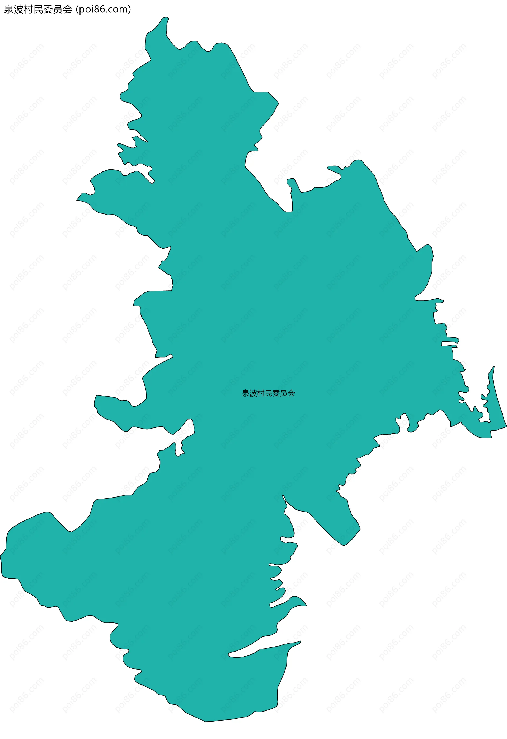 泉波村民委员会边界地图