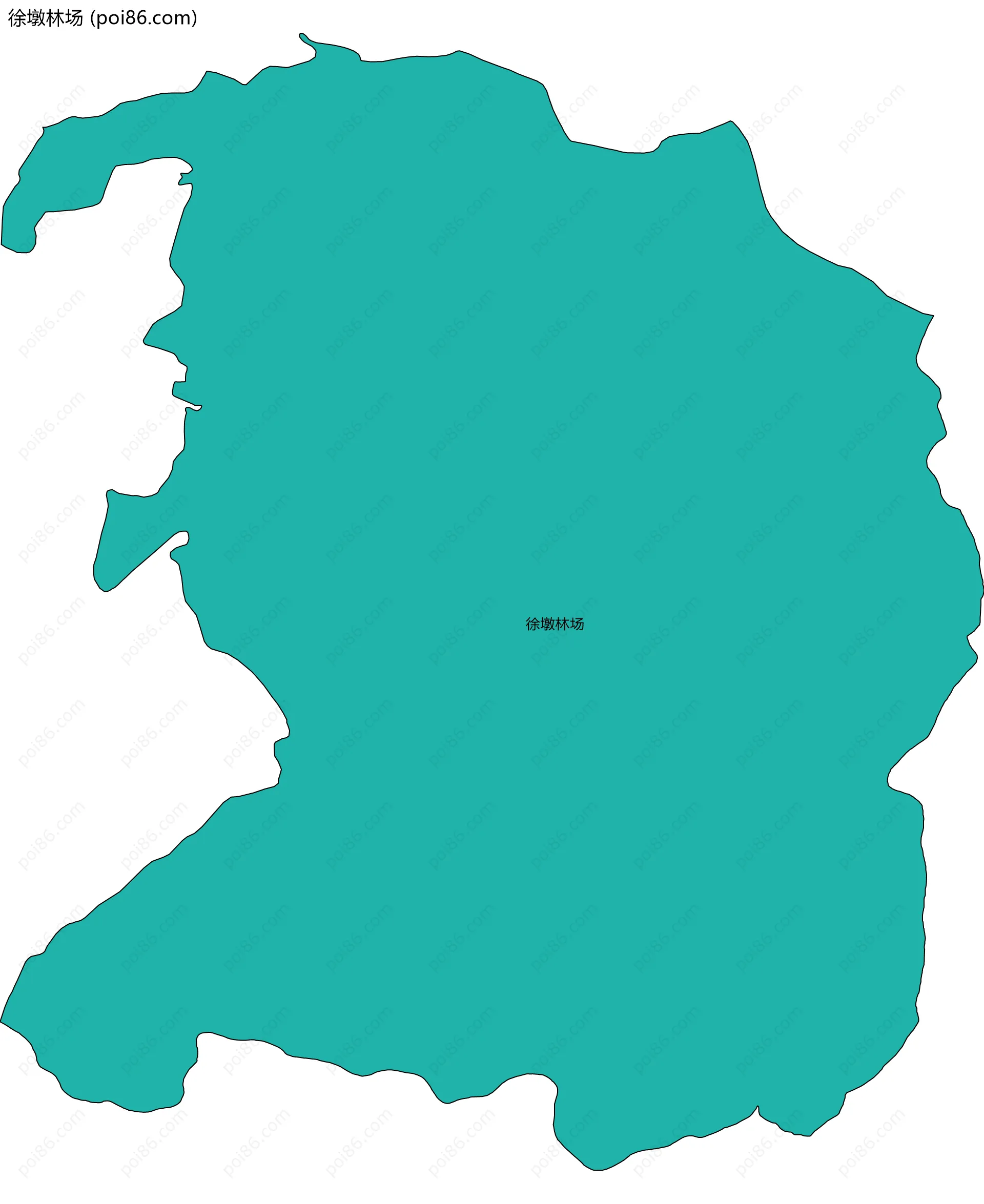 徐墩林场边界地图(五级行政区划)