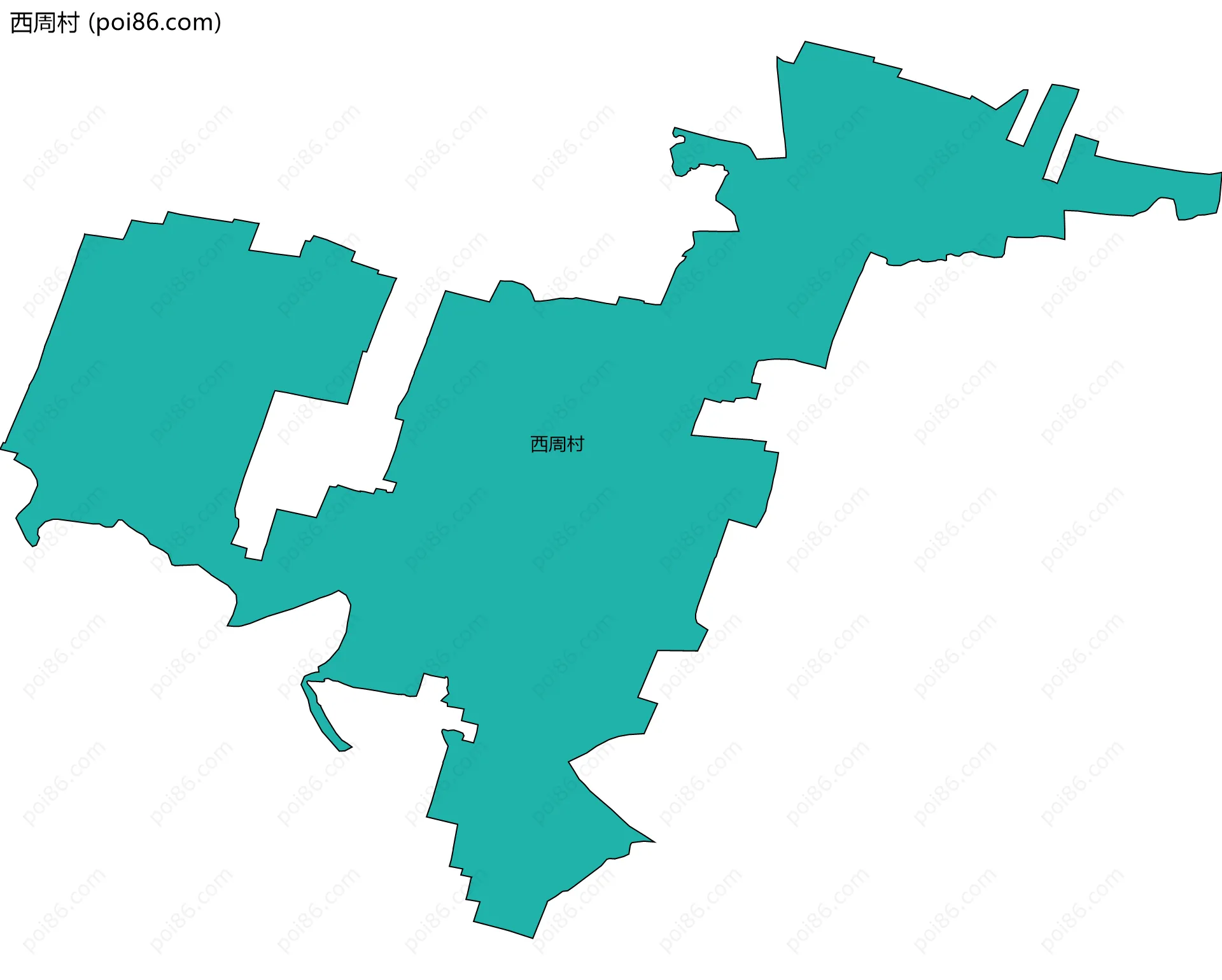 西周村边界地图