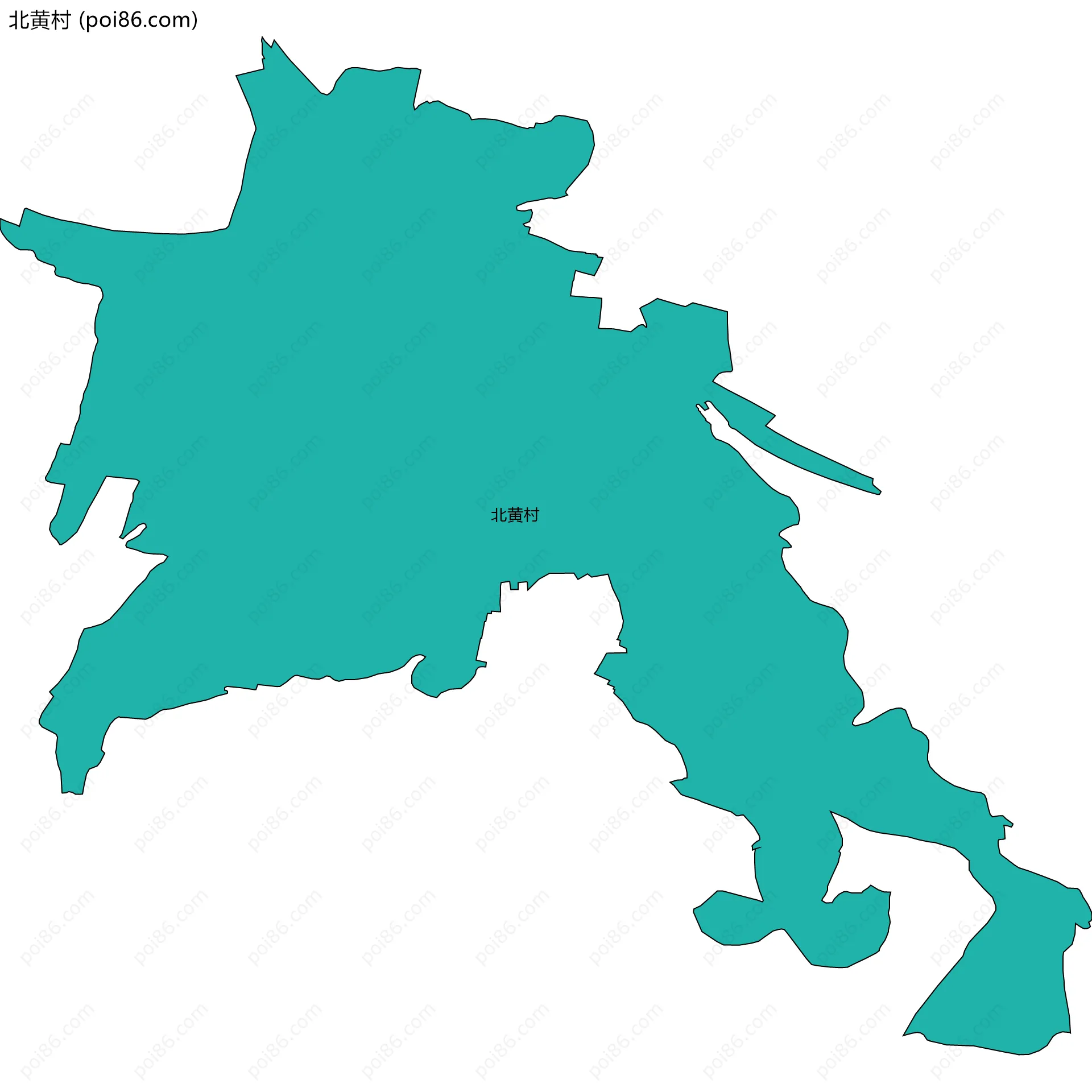 北黄村边界地图