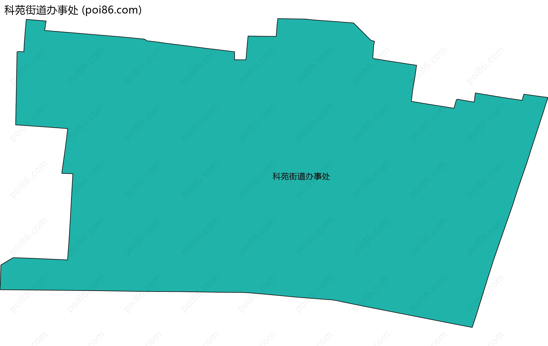 科苑街道办事处边界地图(五级行政区划)