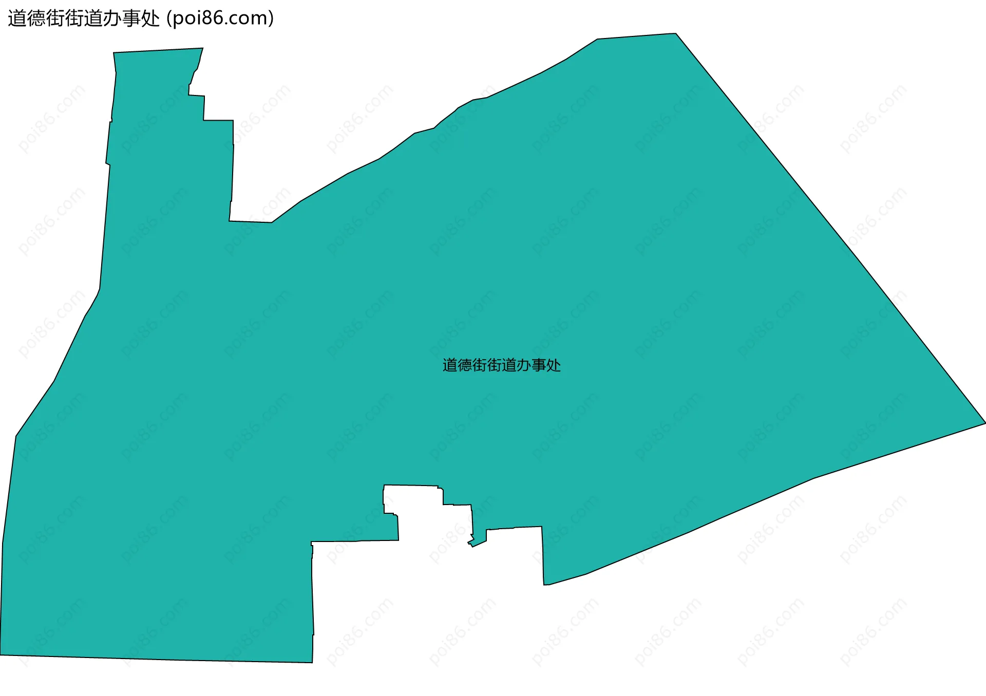 道德街街道办事处边界地图(五级行政区划)