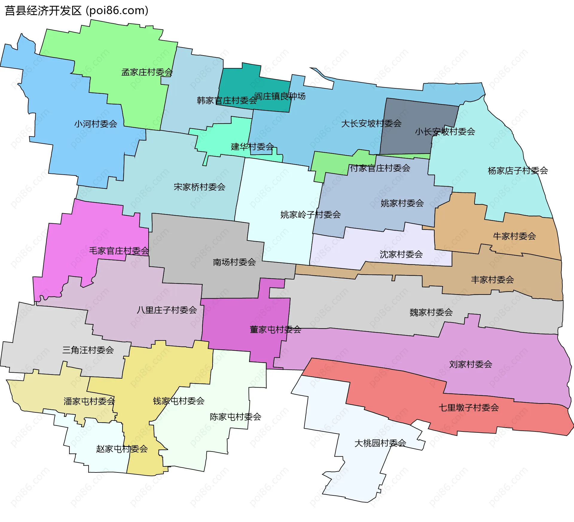 莒县经济开发区边界地图(五级行政区划)