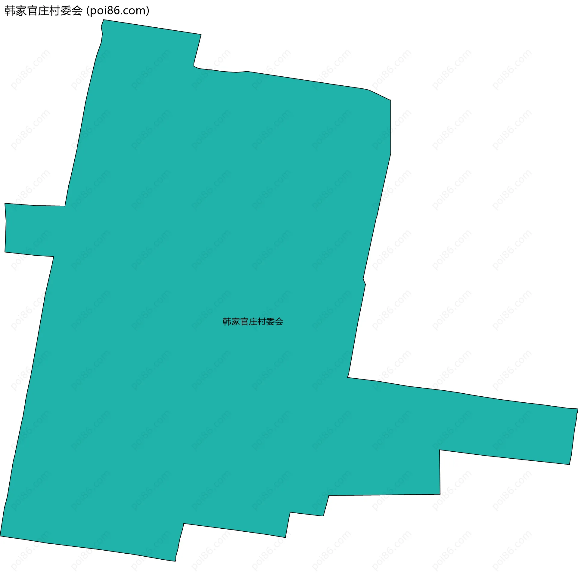 韩家官庄村委会边界地图