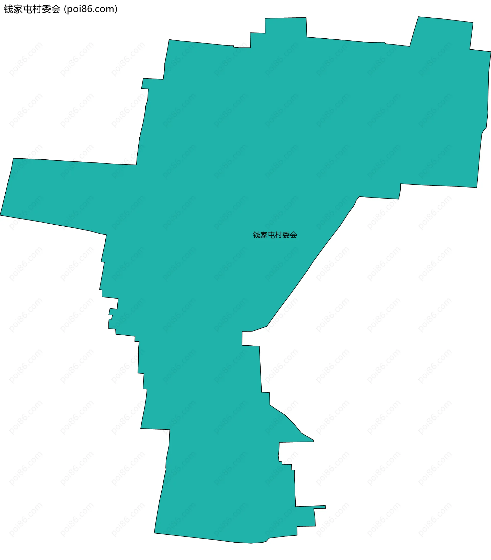 钱家屯村委会边界地图