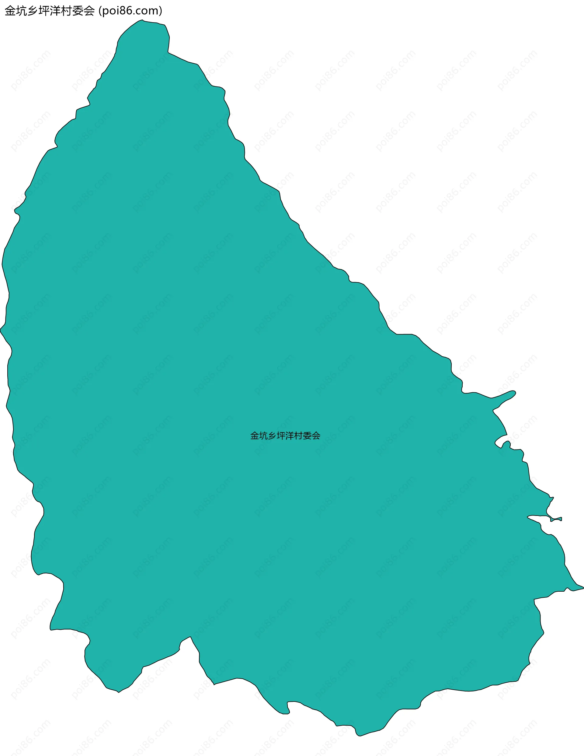 金坑乡坪洋村委会边界地图