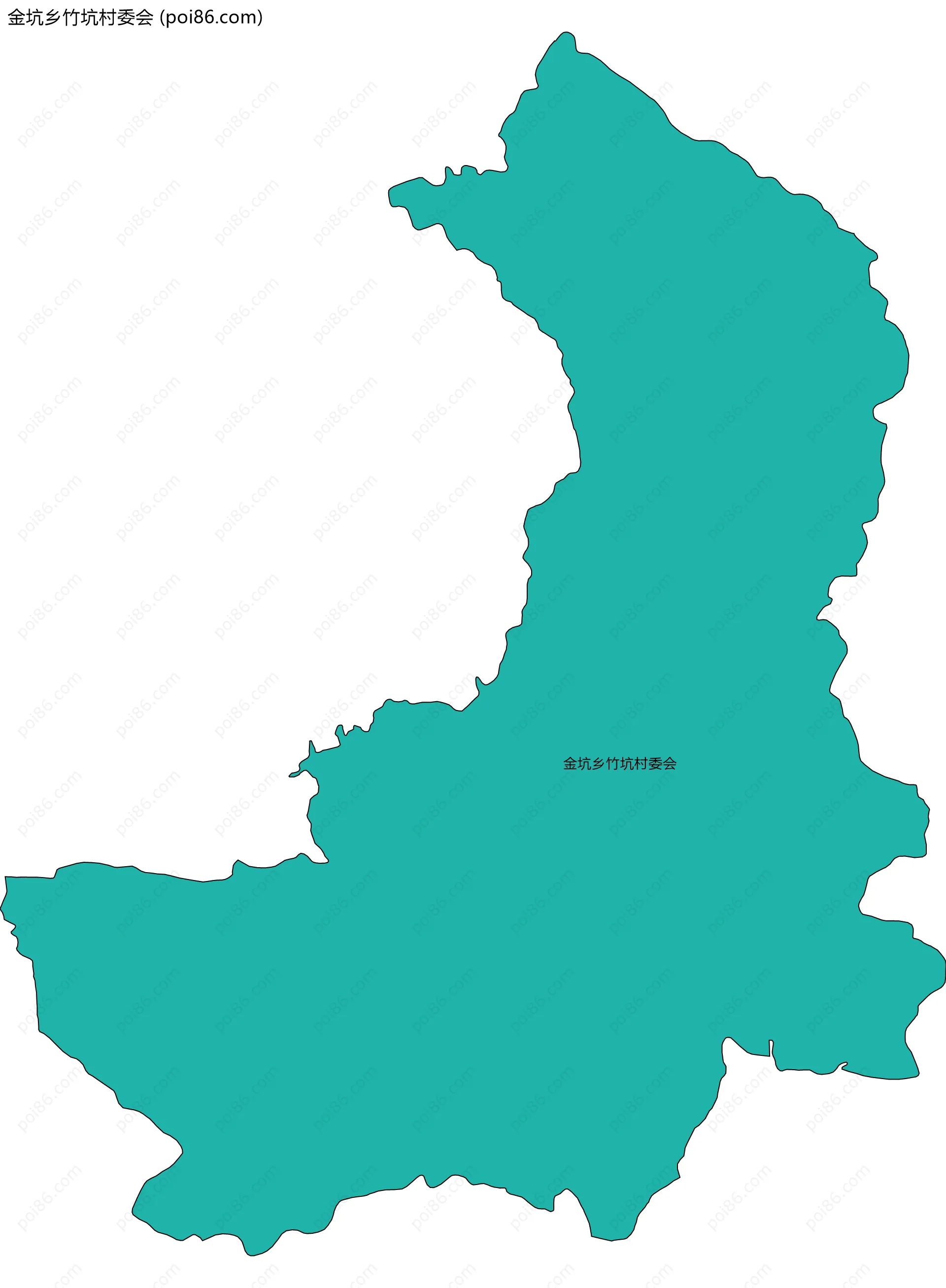 金坑乡竹坑村委会边界地图
