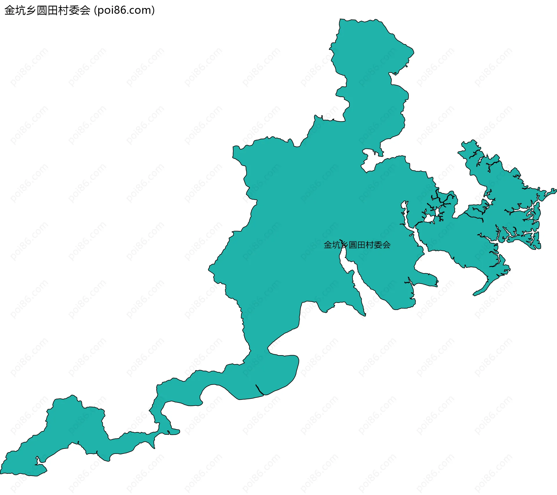 金坑乡圆田村委会边界地图