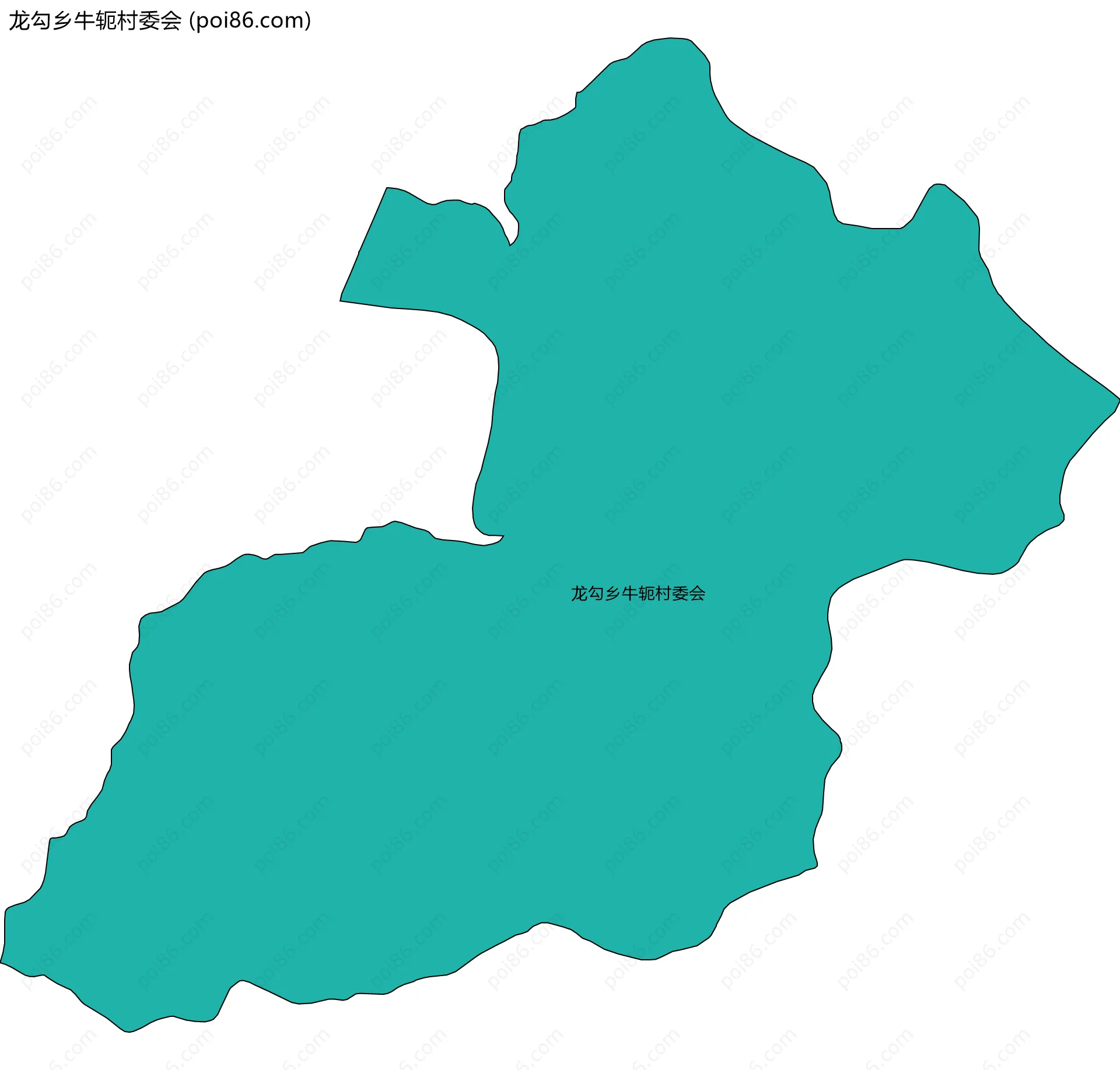 龙勾乡牛轭村委会边界地图