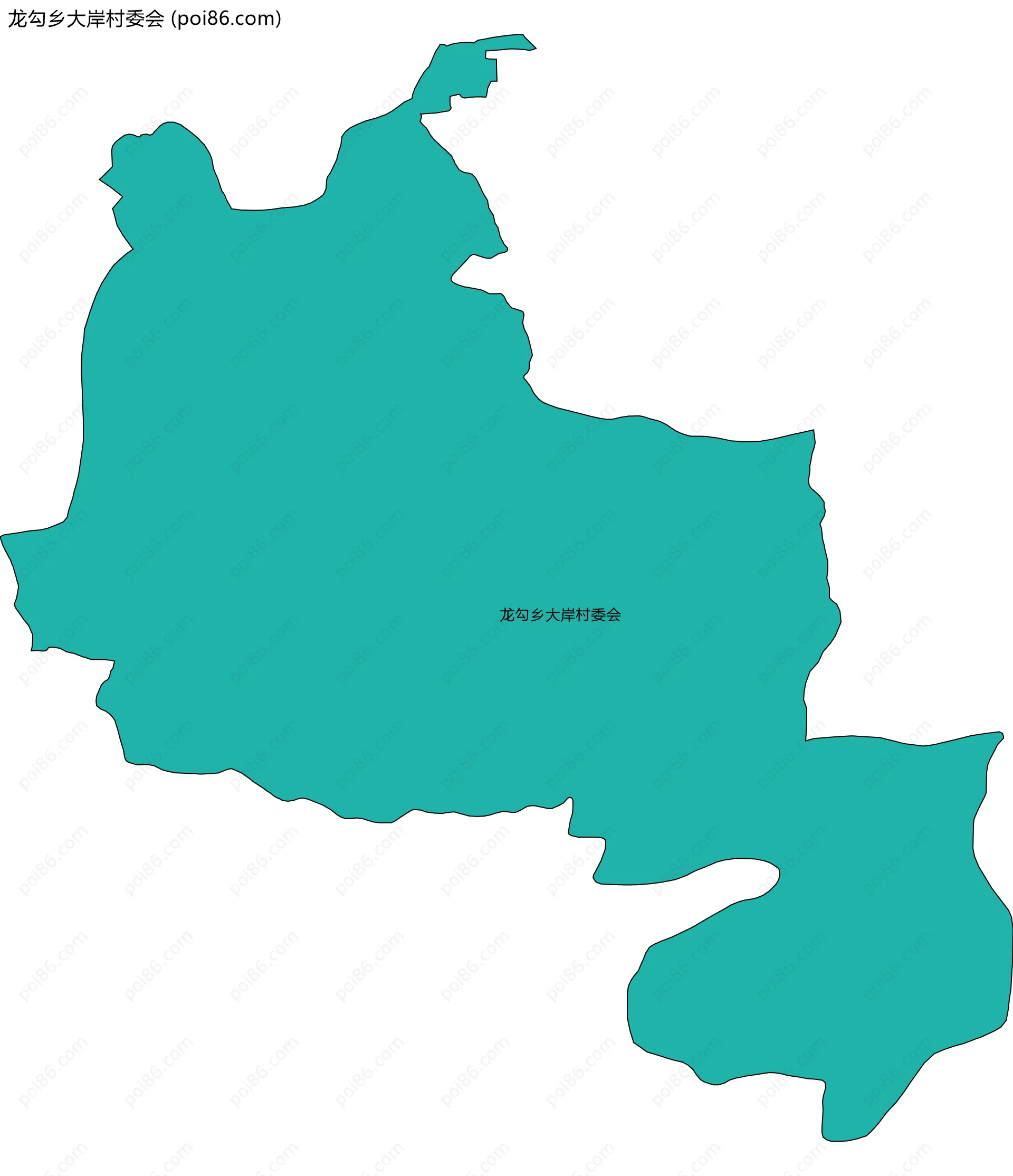 龙勾乡大岸村委会边界地图