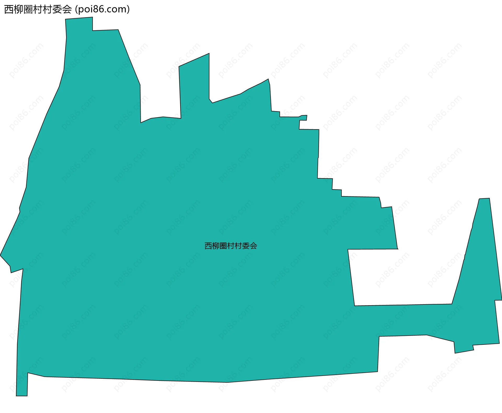 西柳圈村村委会边界地图