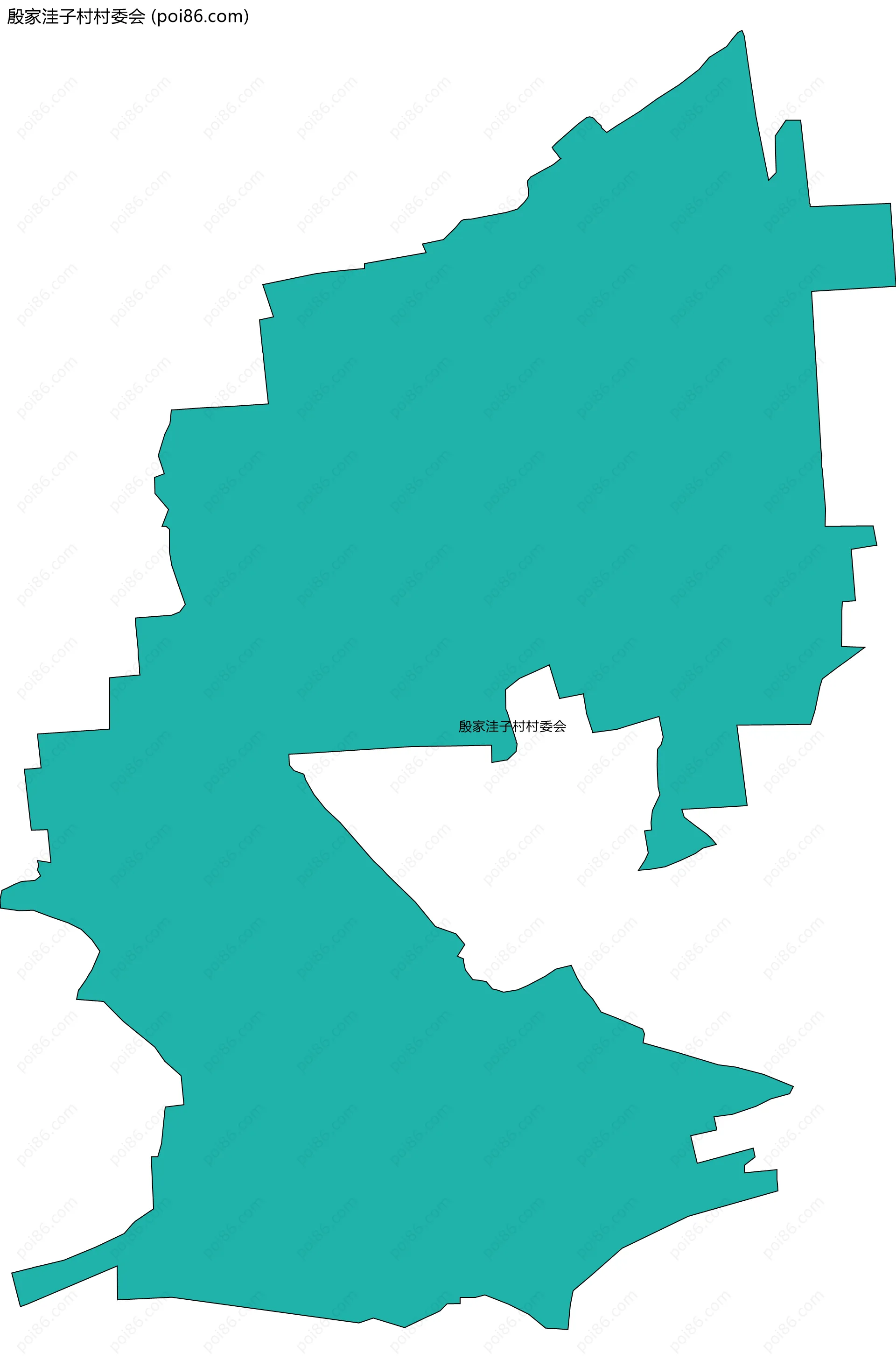 殷家洼子村村委会边界地图