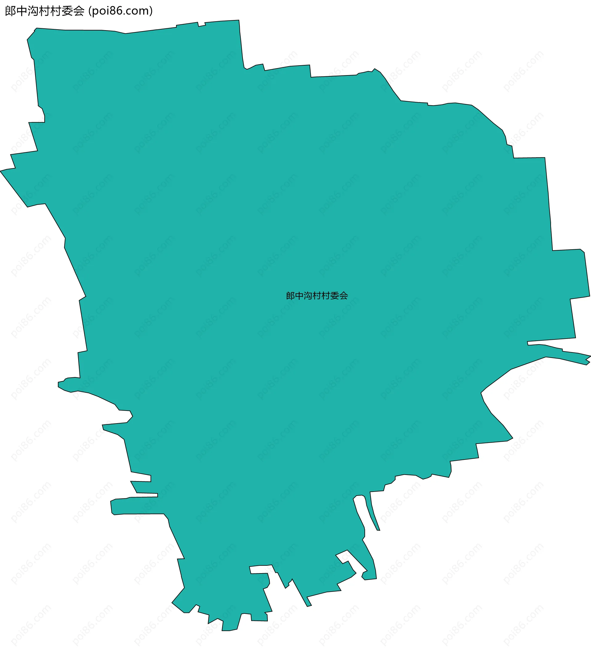郎中沟村村委会边界地图