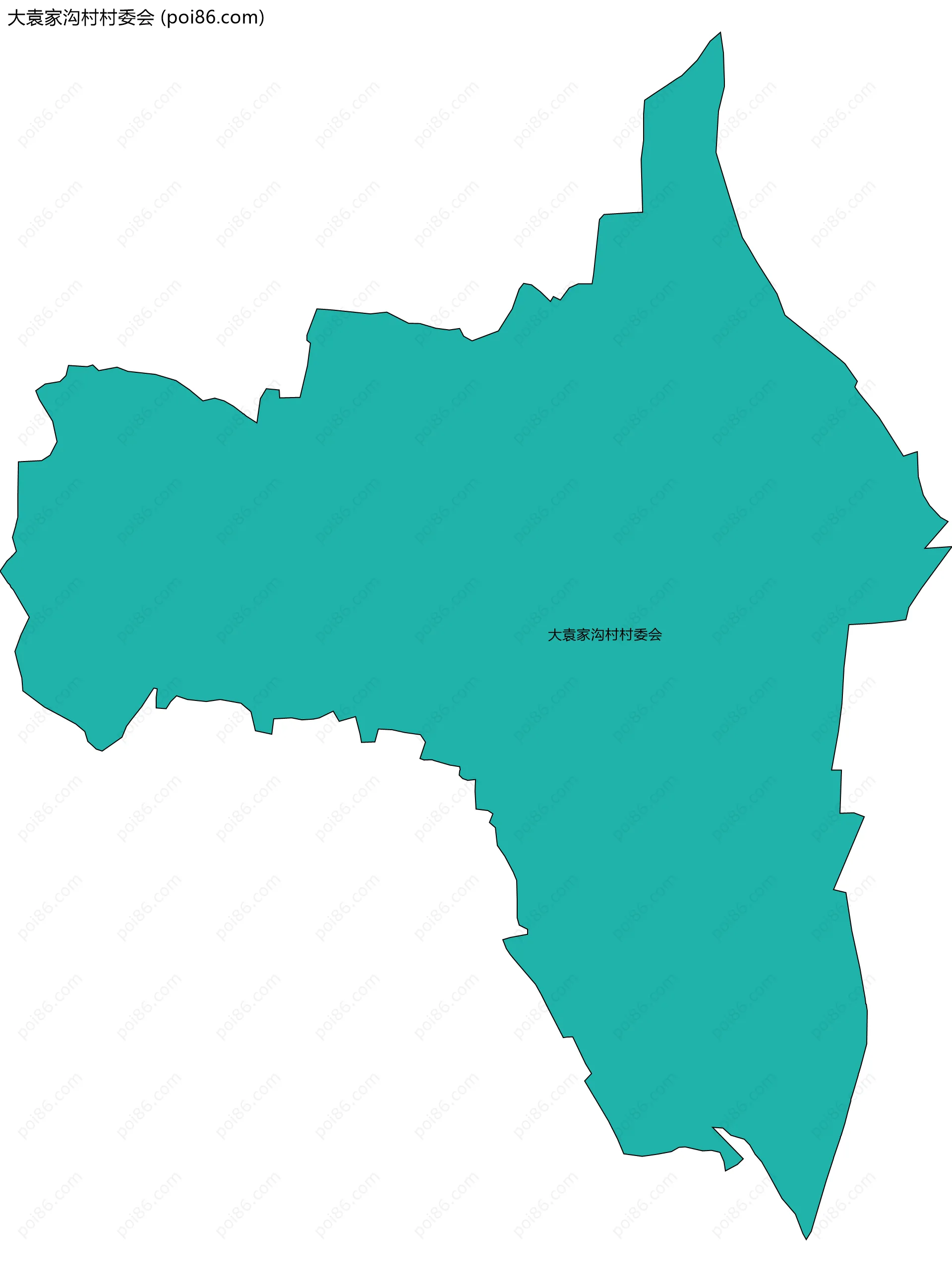 大袁家沟村村委会边界地图