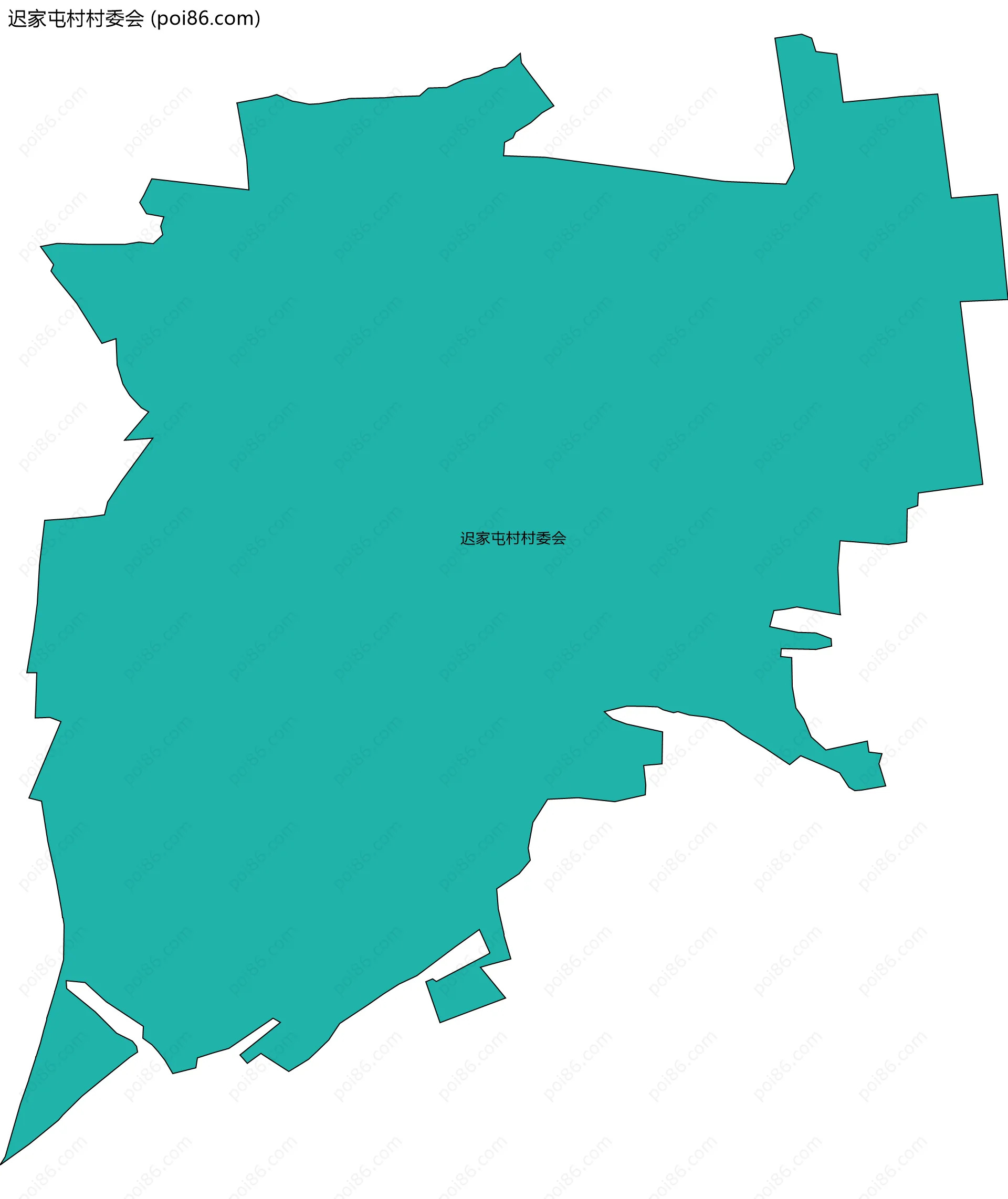 迟家屯村村委会边界地图