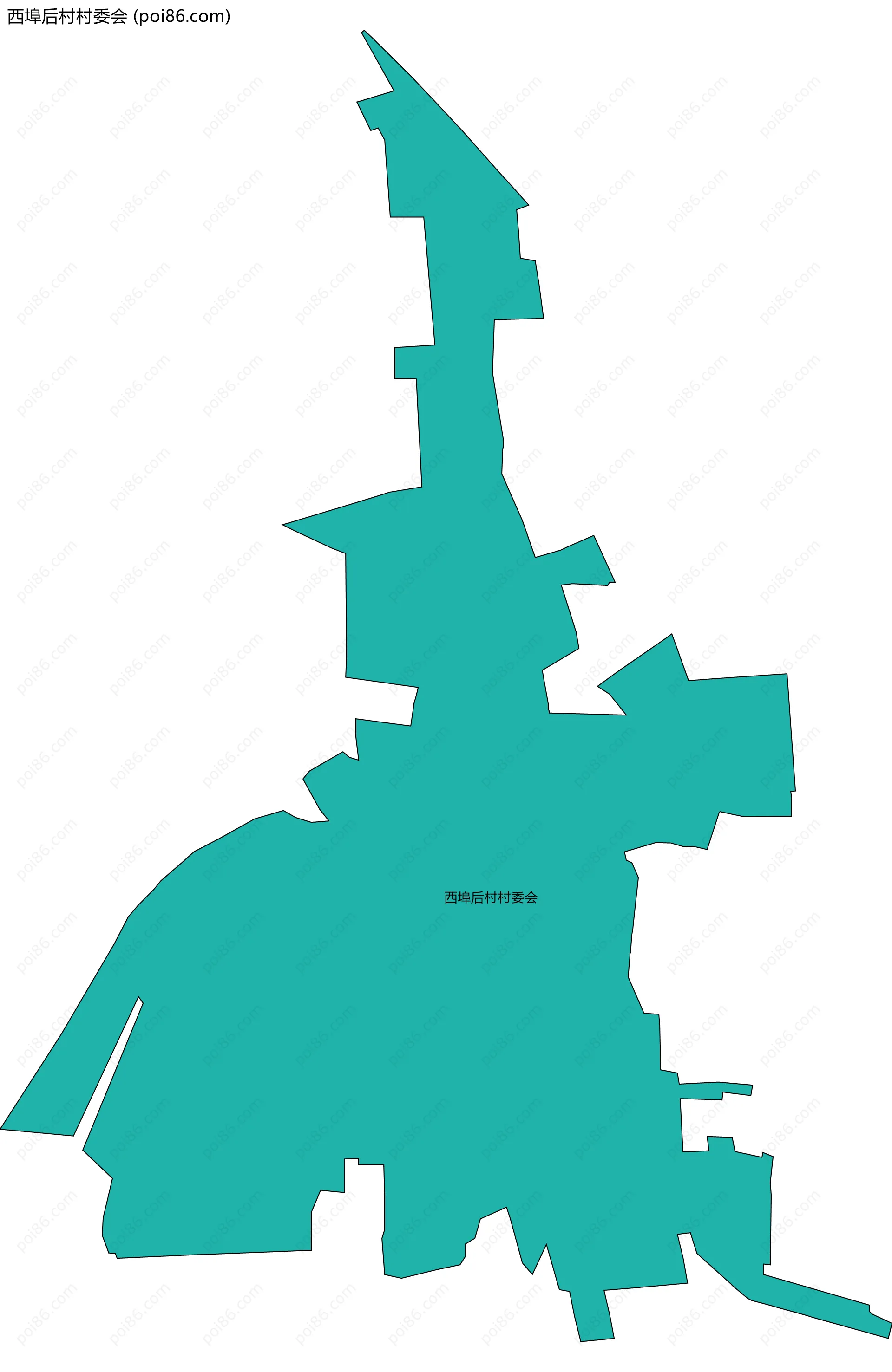 西埠后村村委会边界地图
