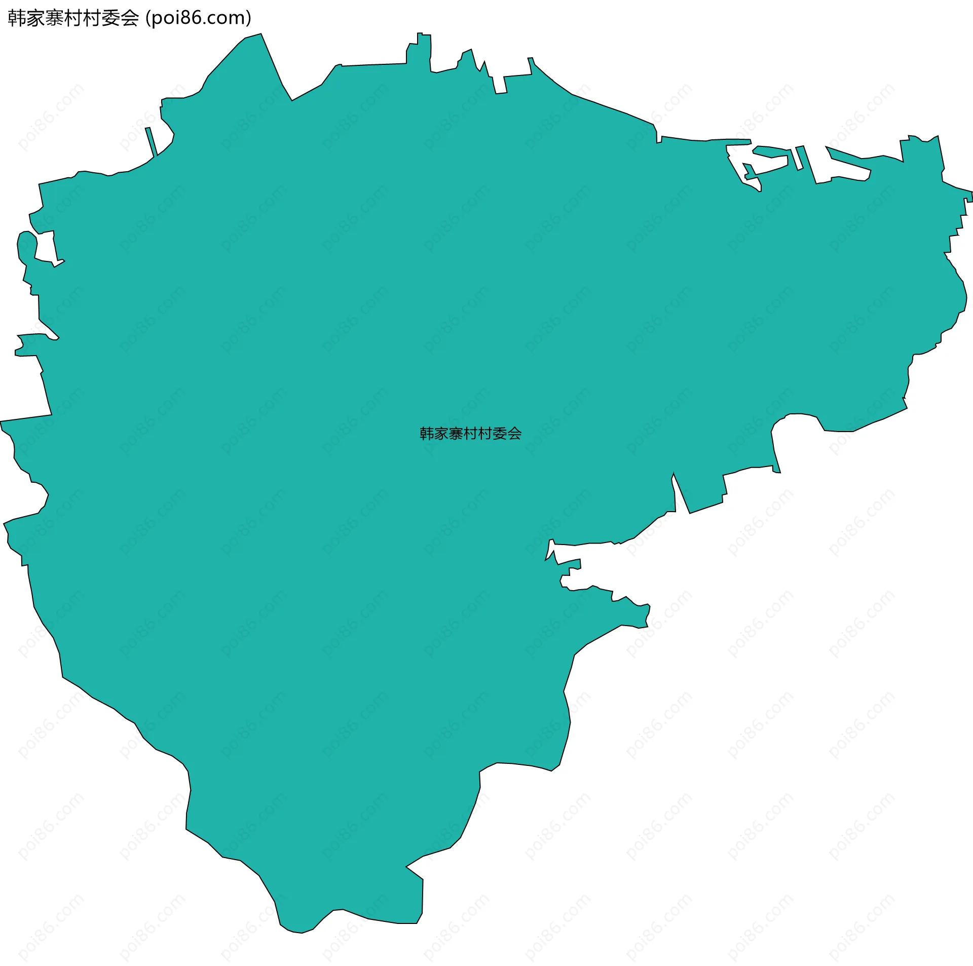 韩家寨村村委会边界地图