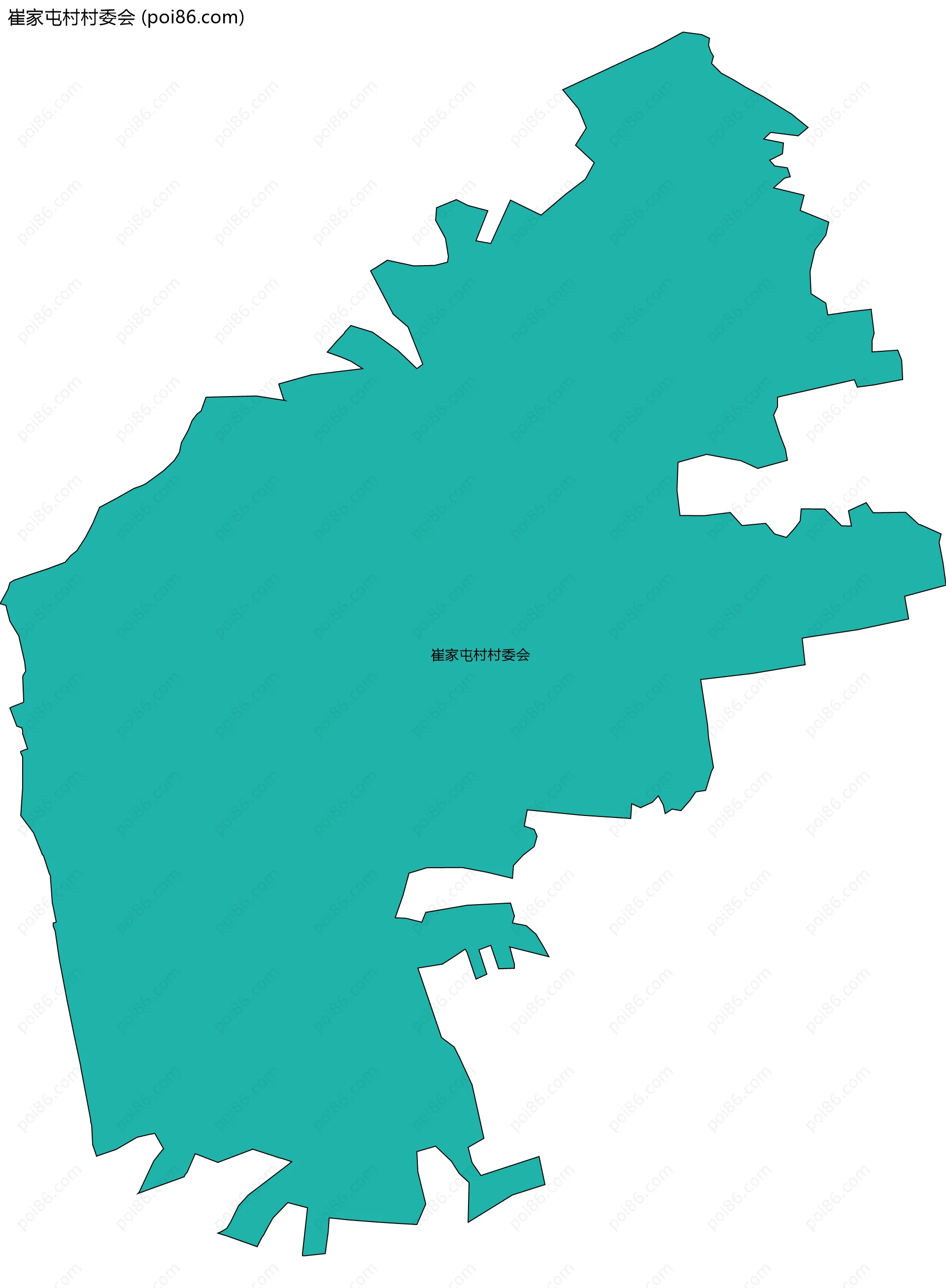 崔家屯村村委会边界地图