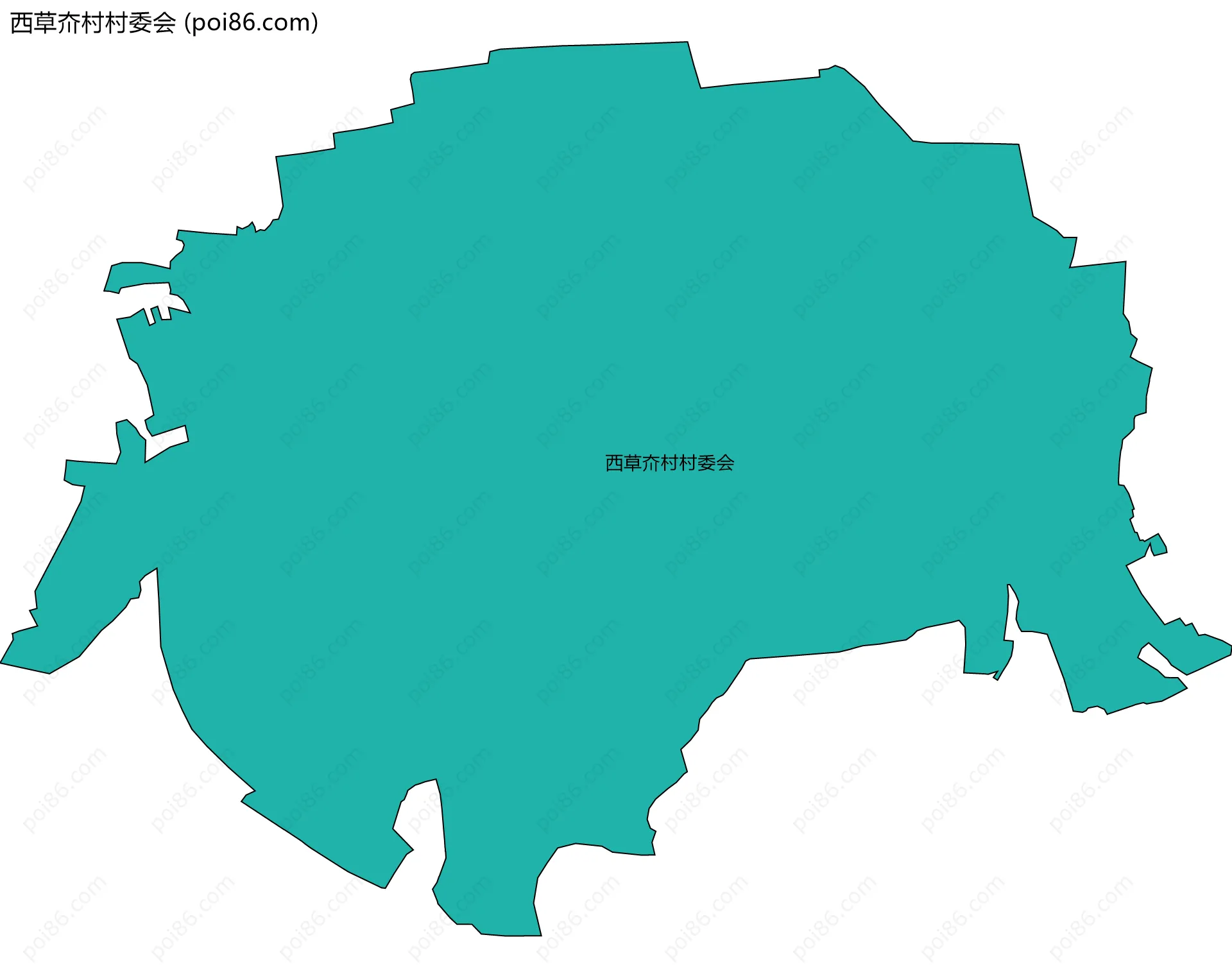 西草夼村村委会边界地图