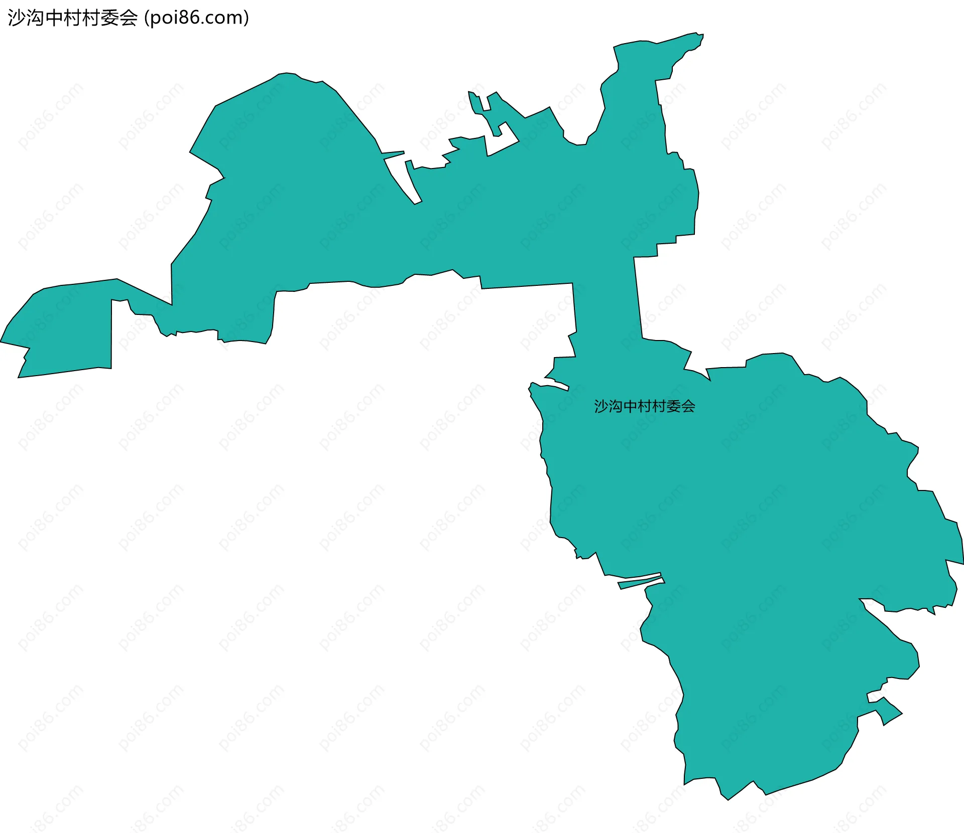 沙沟中村村委会边界地图