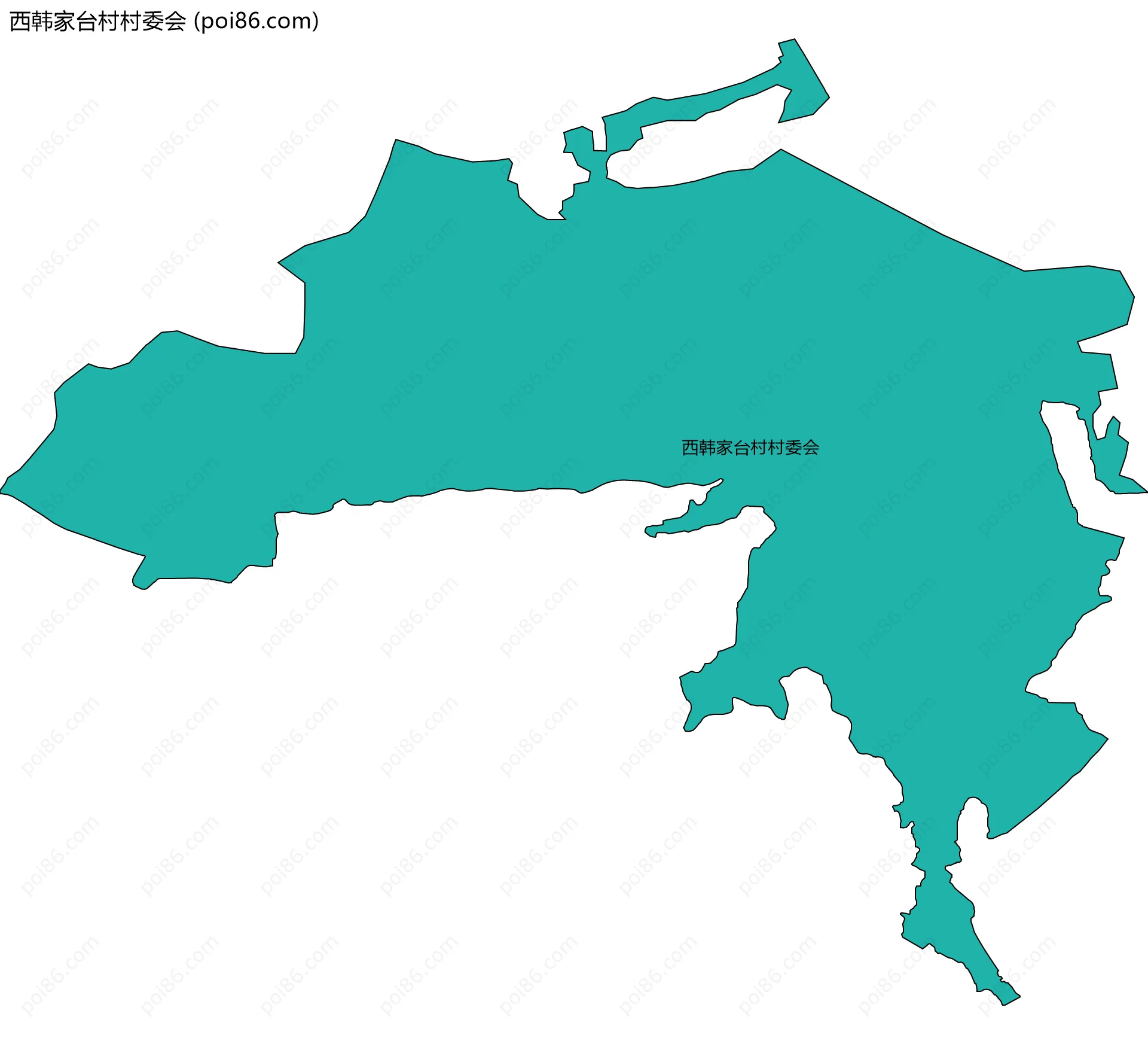 西韩家台村村委会边界地图