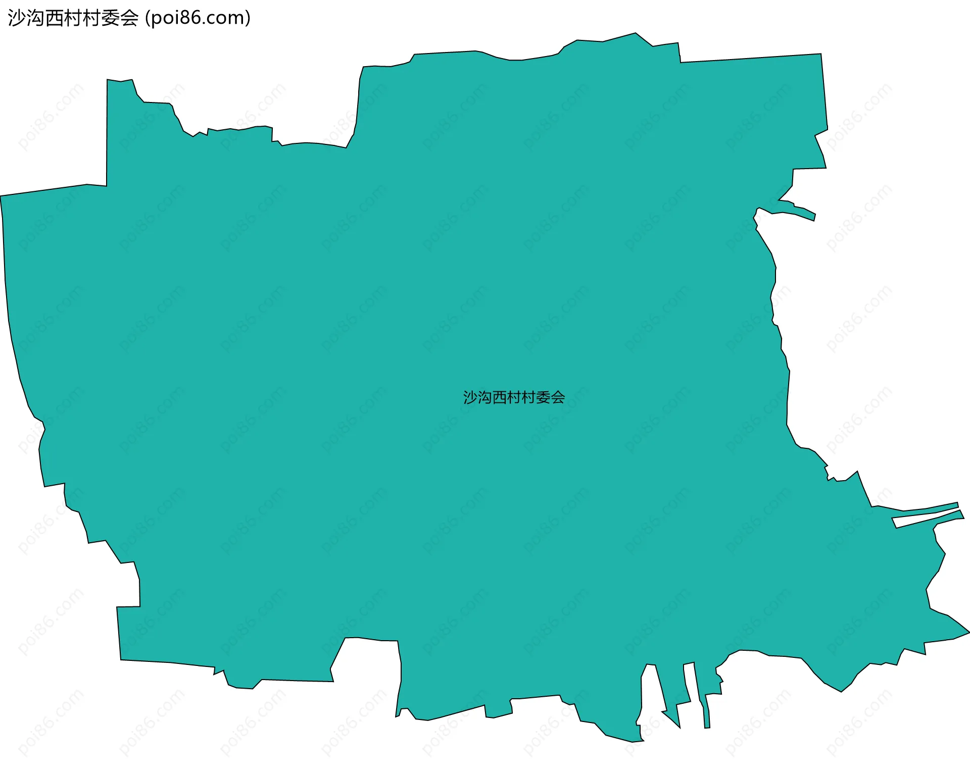 沙沟西村村委会边界地图