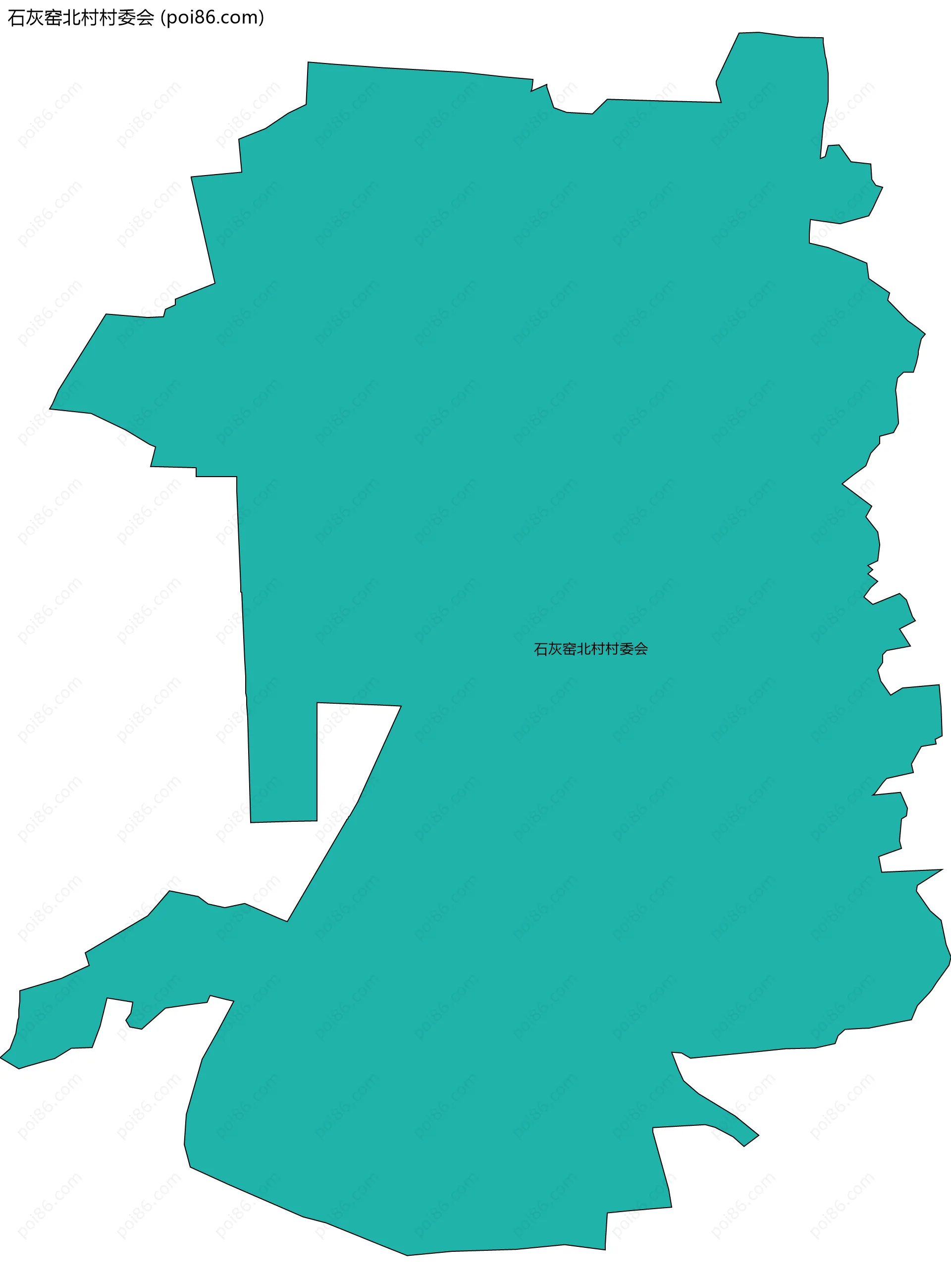 石灰窑北村村委会边界地图