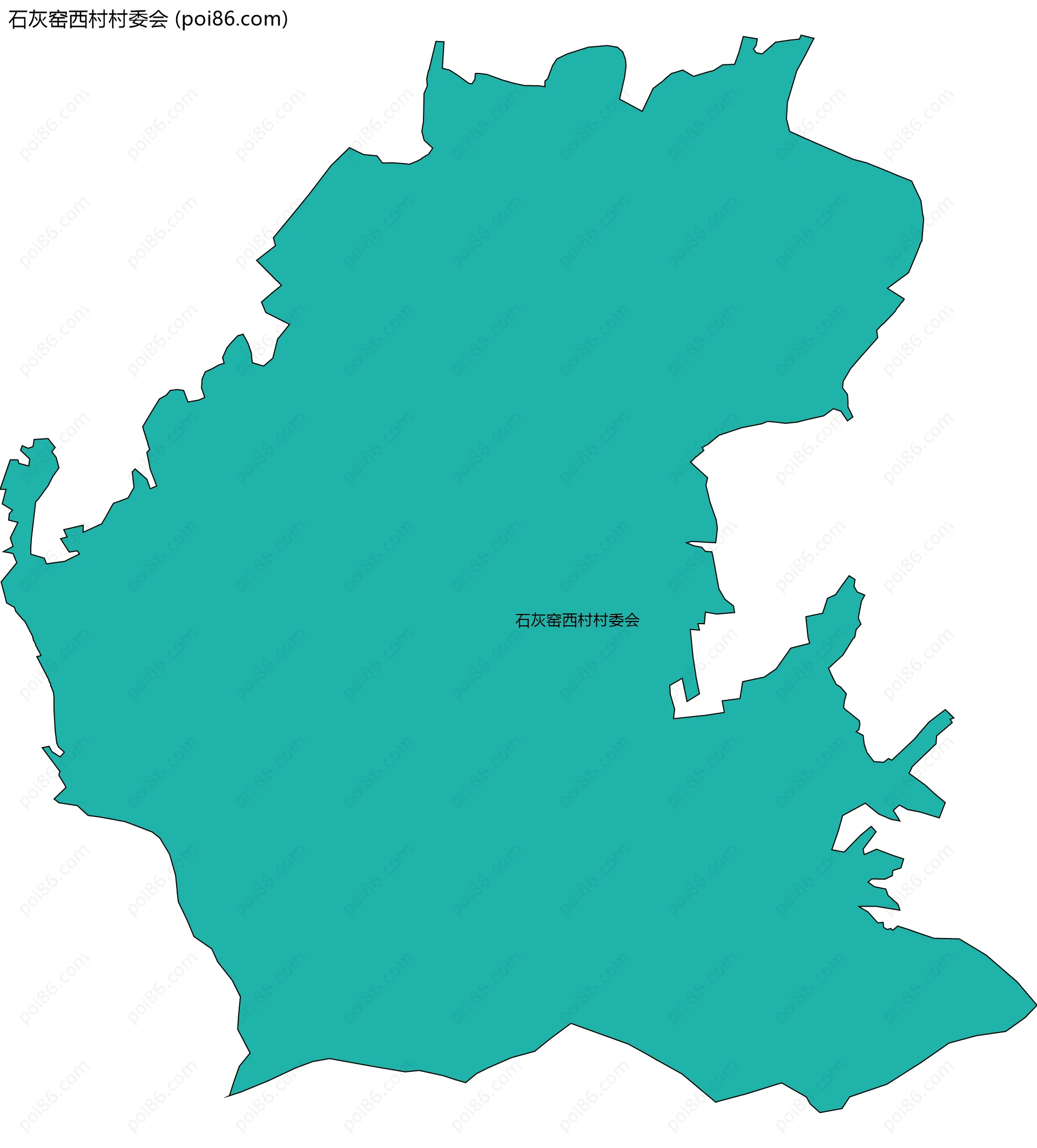 石灰窑西村村委会边界地图