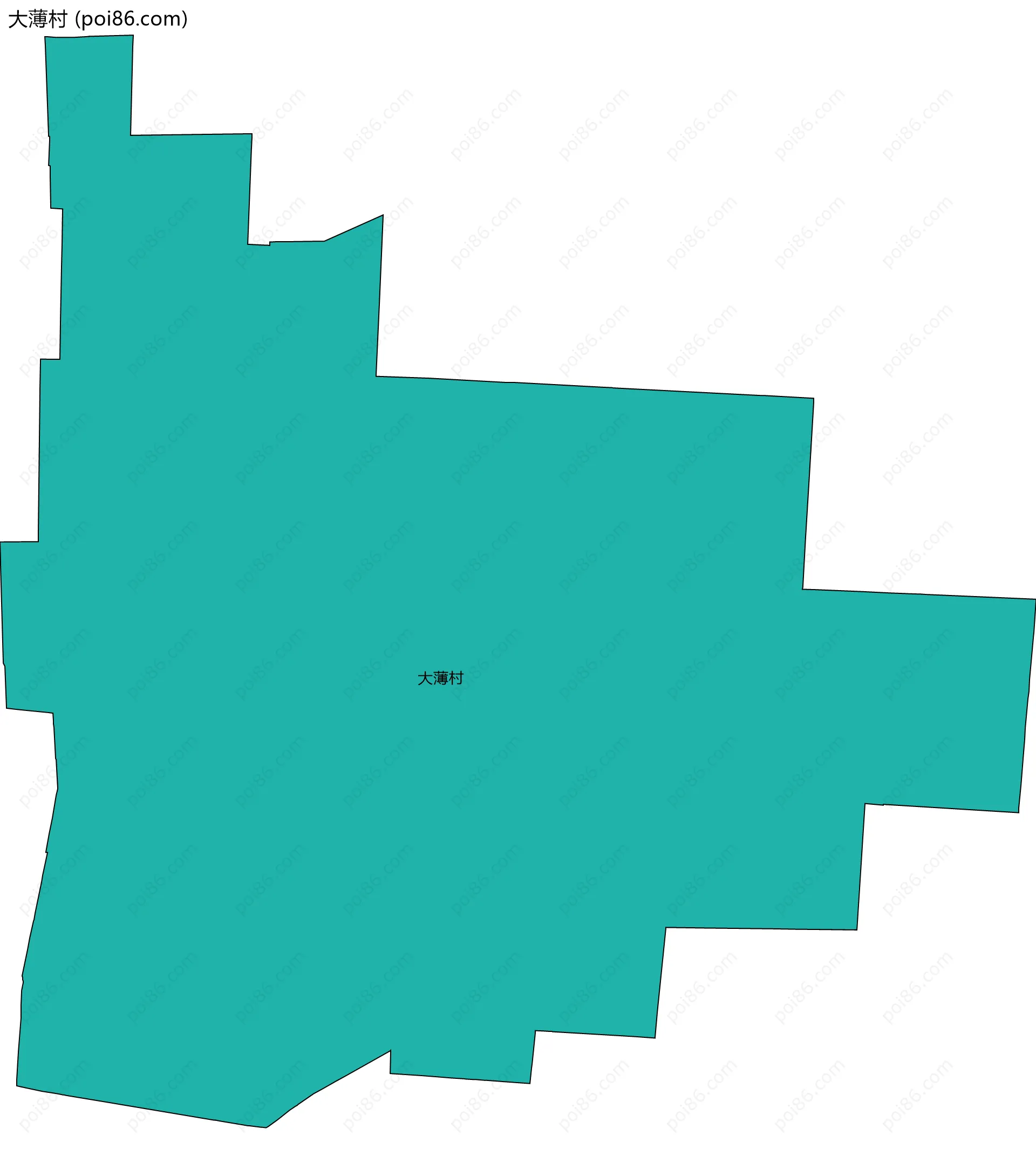 大薄村边界地图