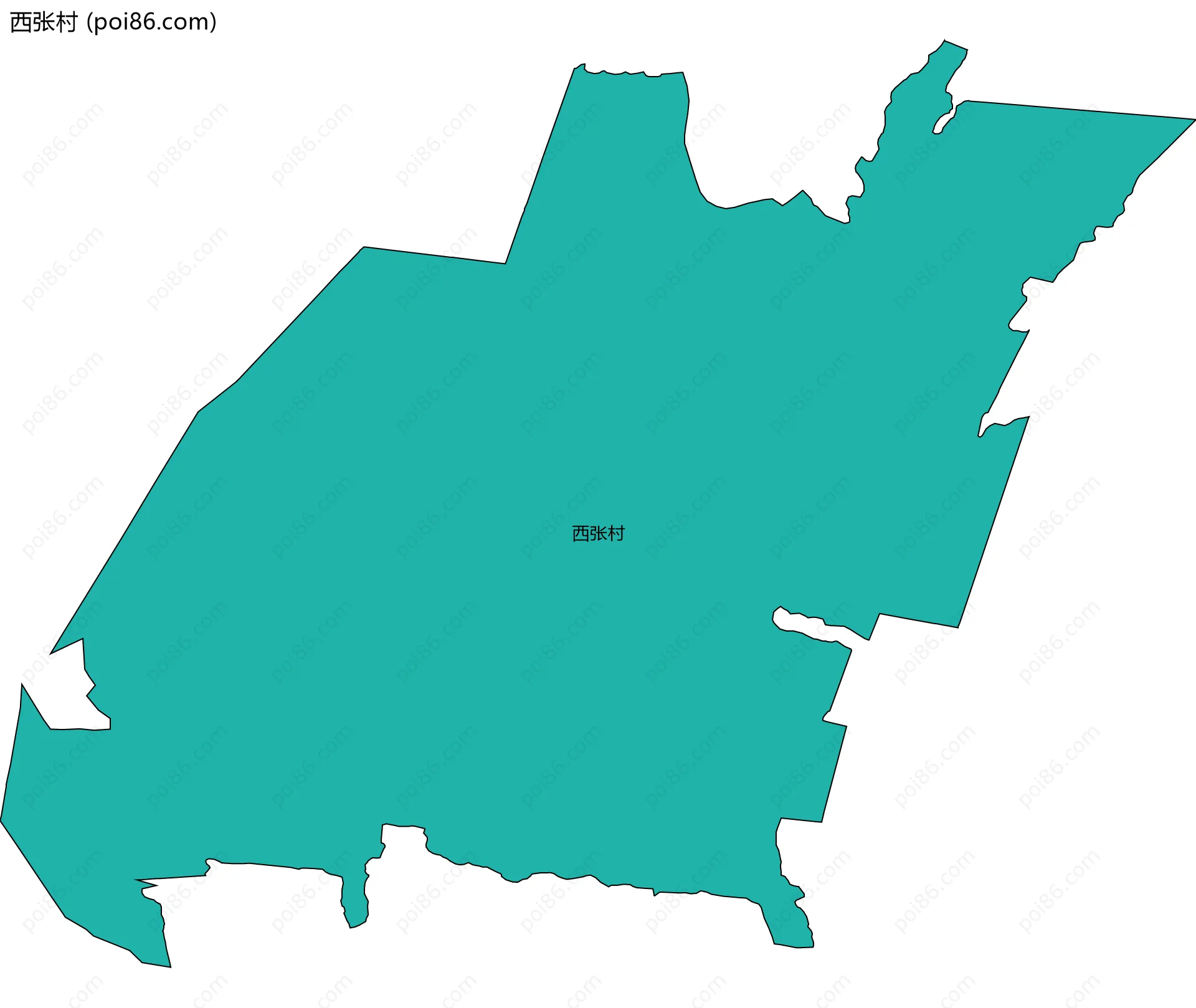 西张村边界地图
