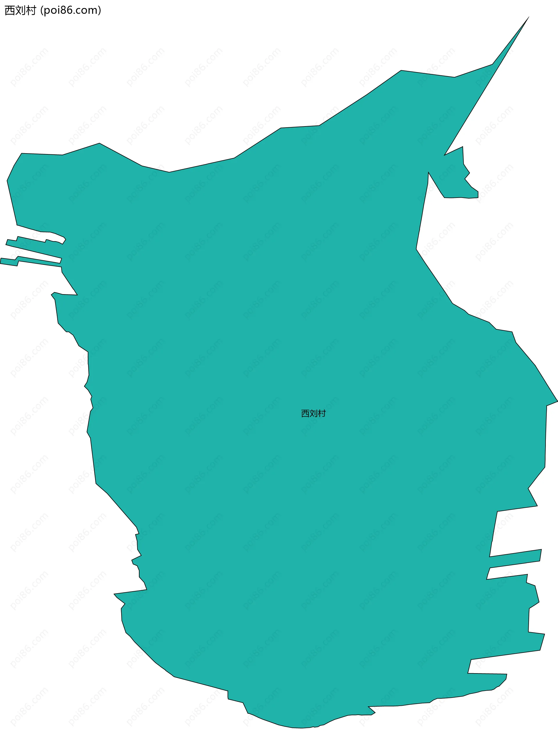 西刘村边界地图