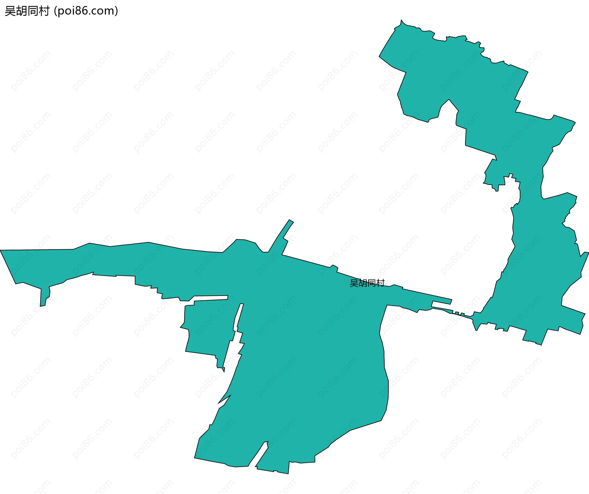 吴胡同村边界地图
