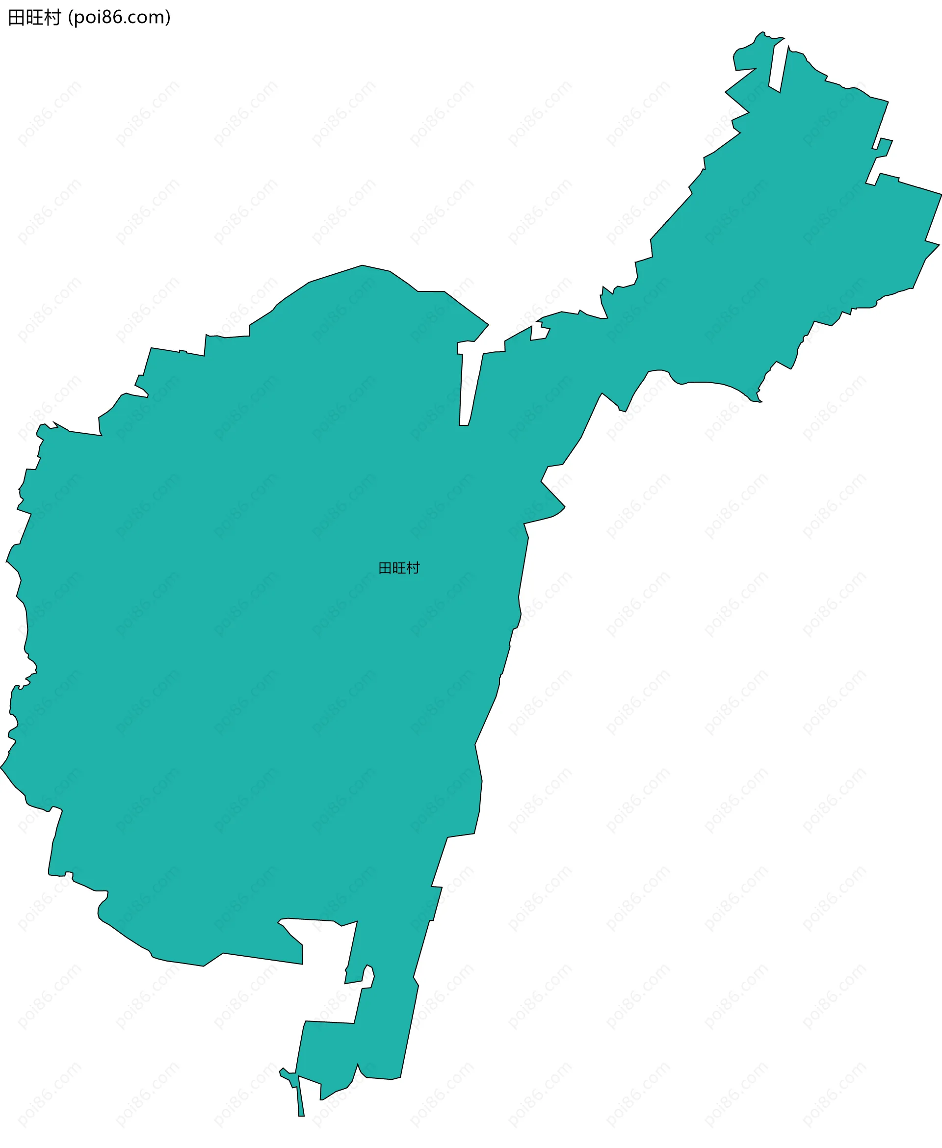 田旺村边界地图