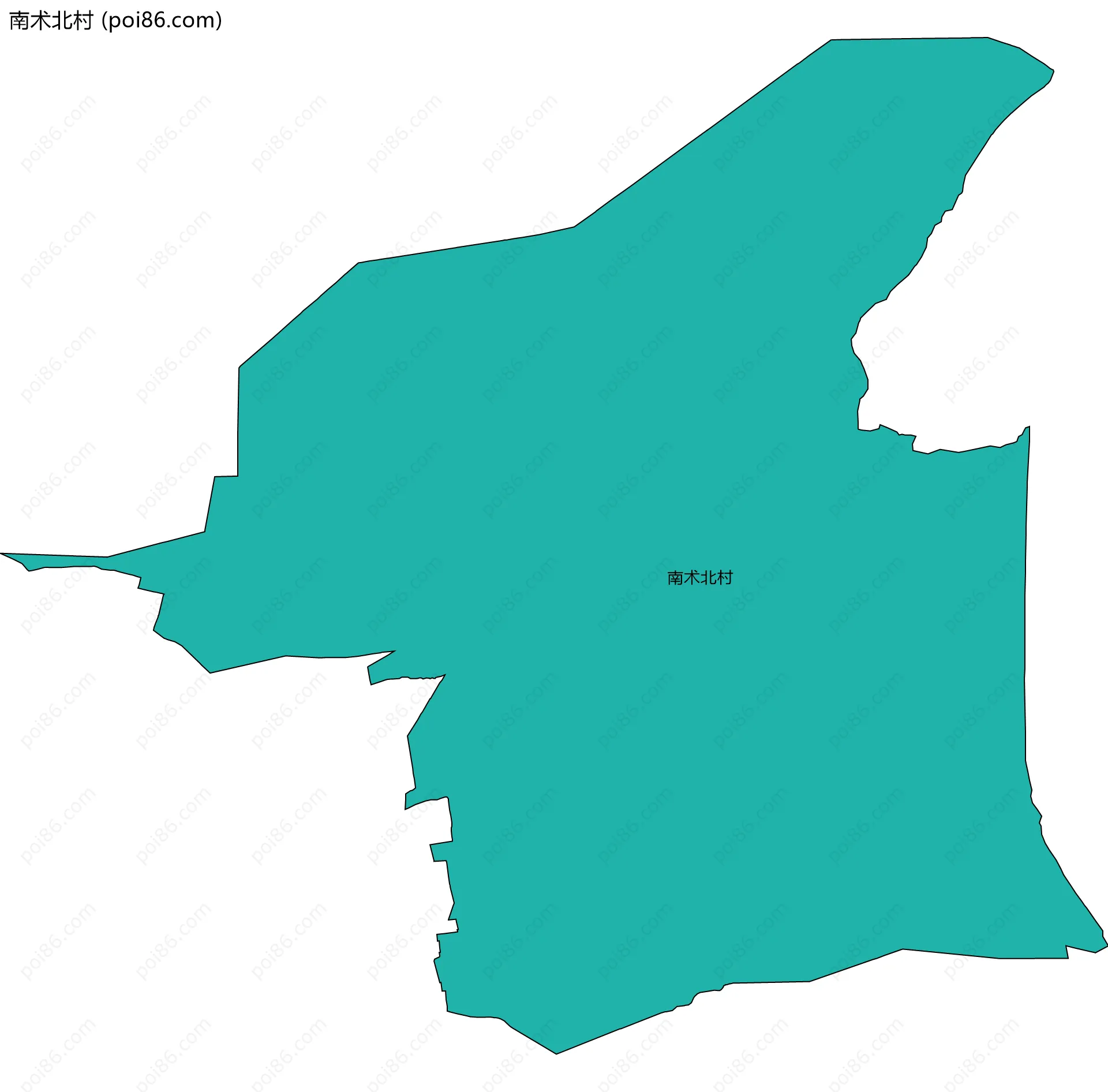 南术北村边界地图
