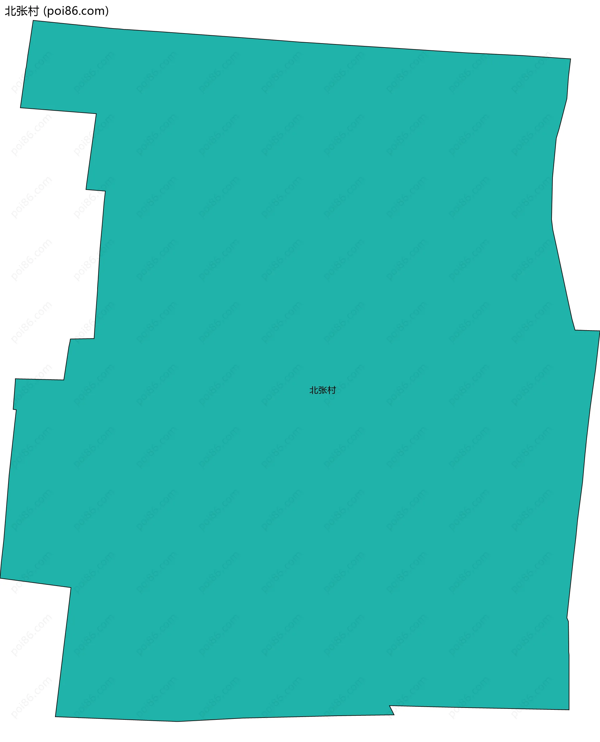 北张村边界地图