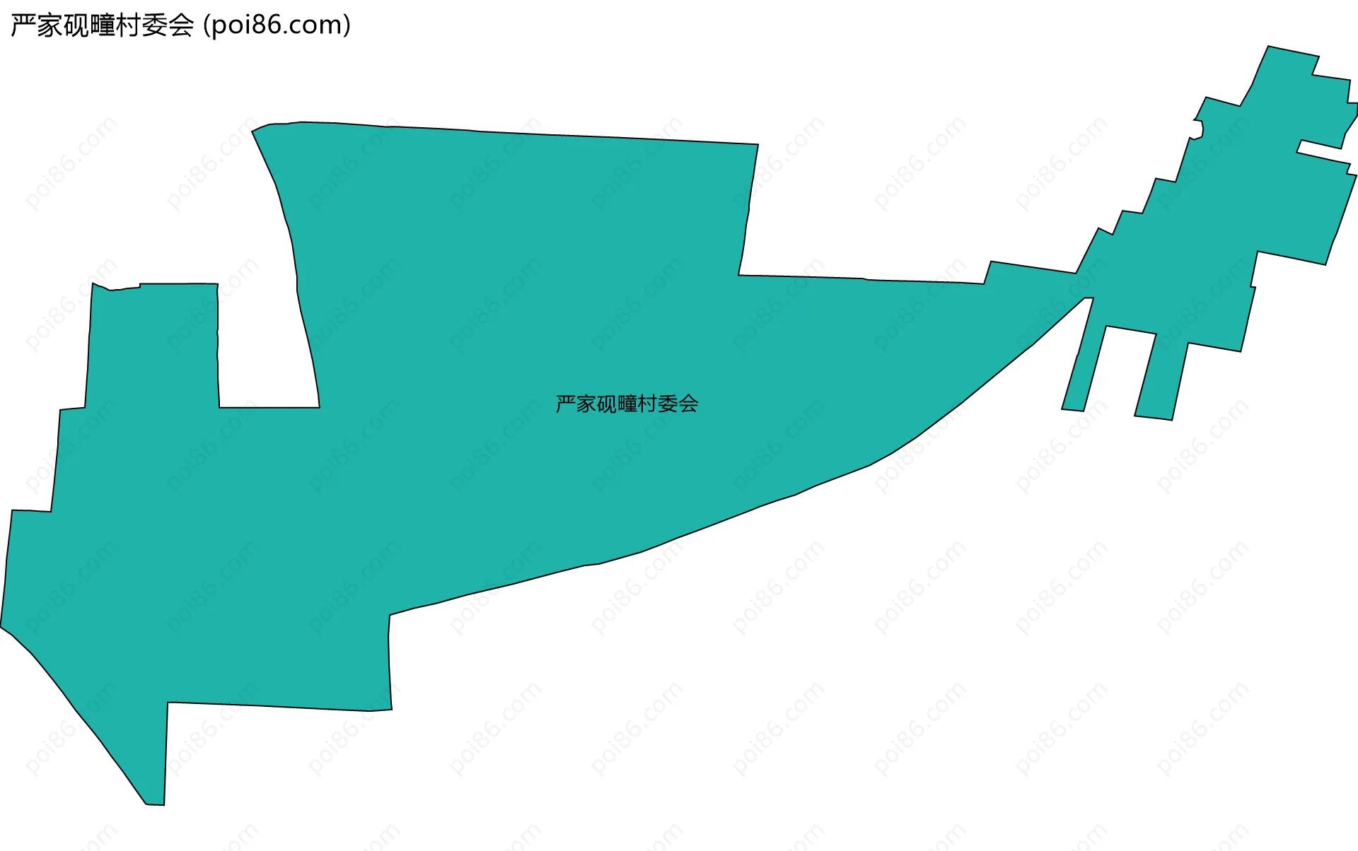 严家砚疃村委会边界地图