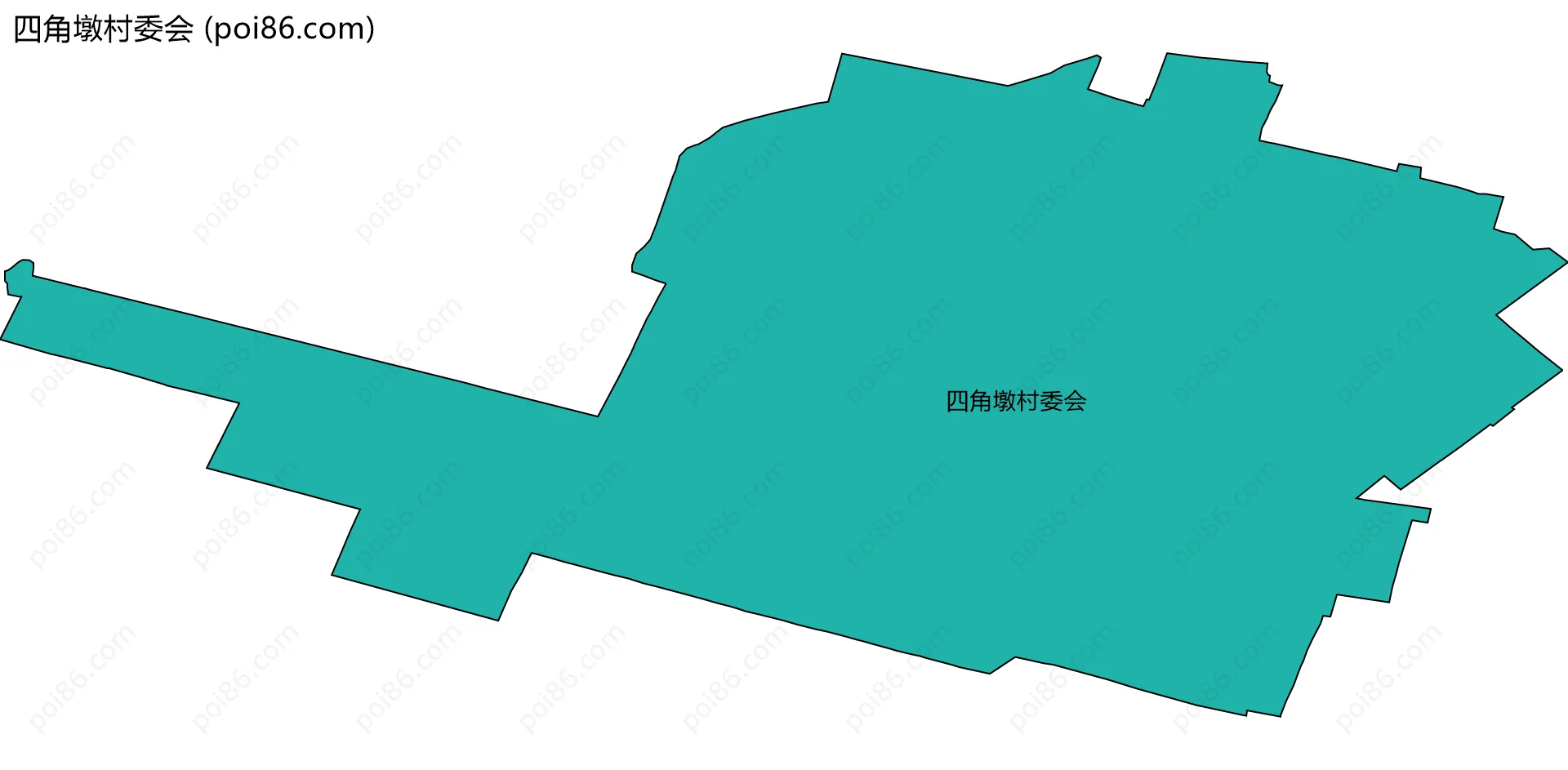四角墩村委会边界地图
