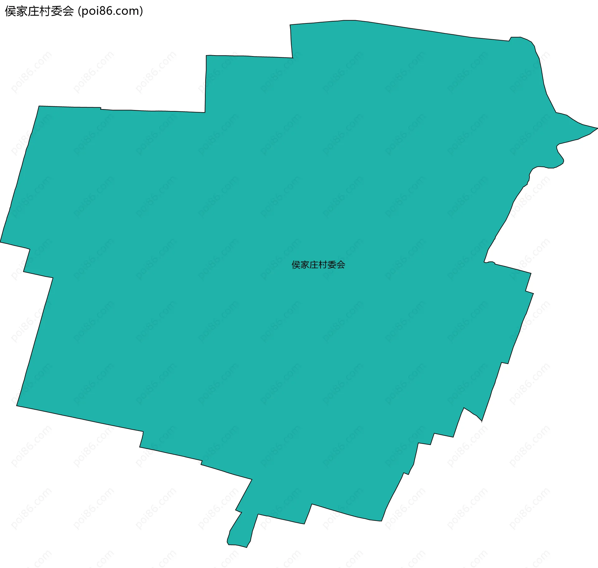 侯家庄村委会边界地图