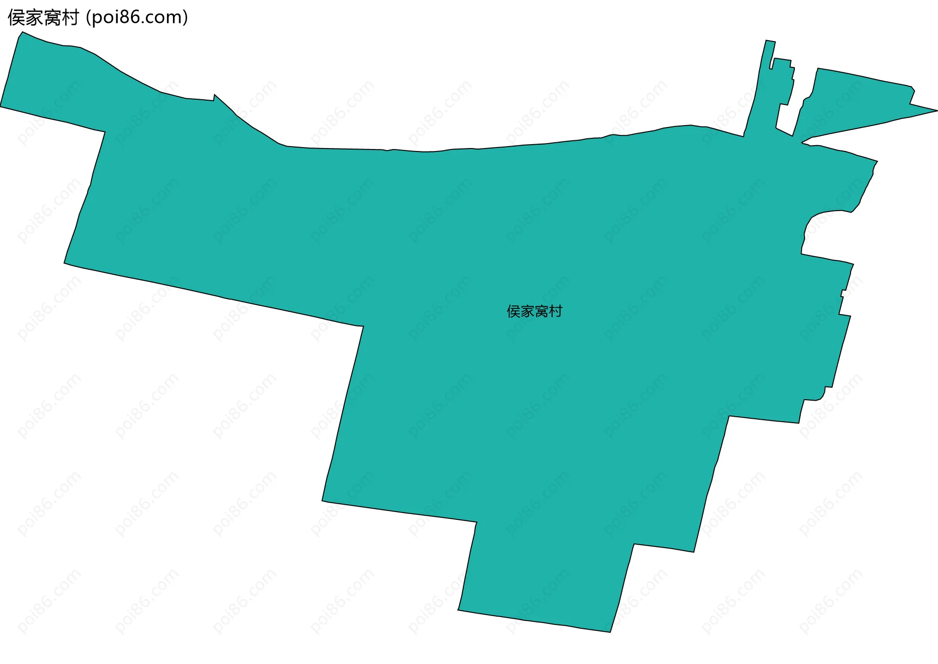 侯家窝村边界地图