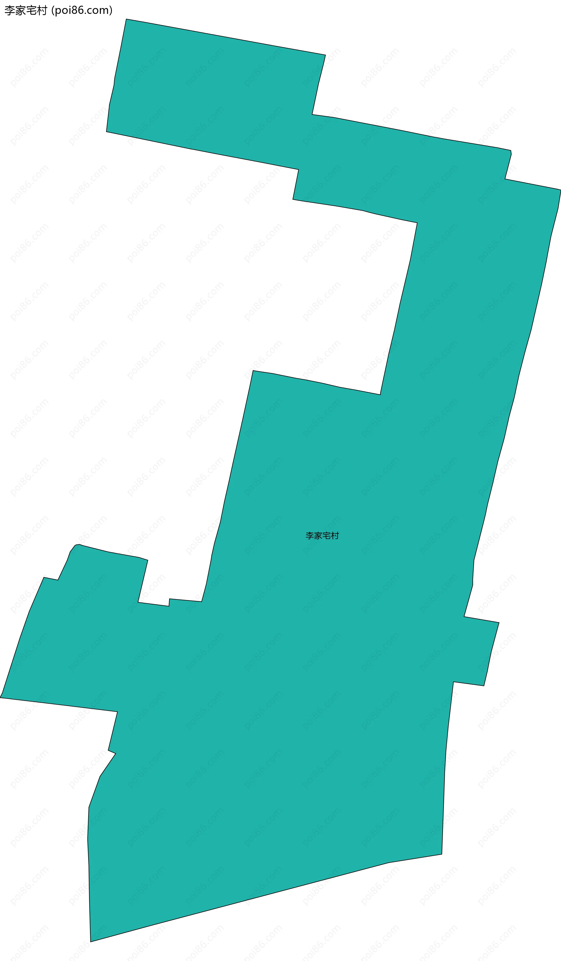 李家宅村边界地图