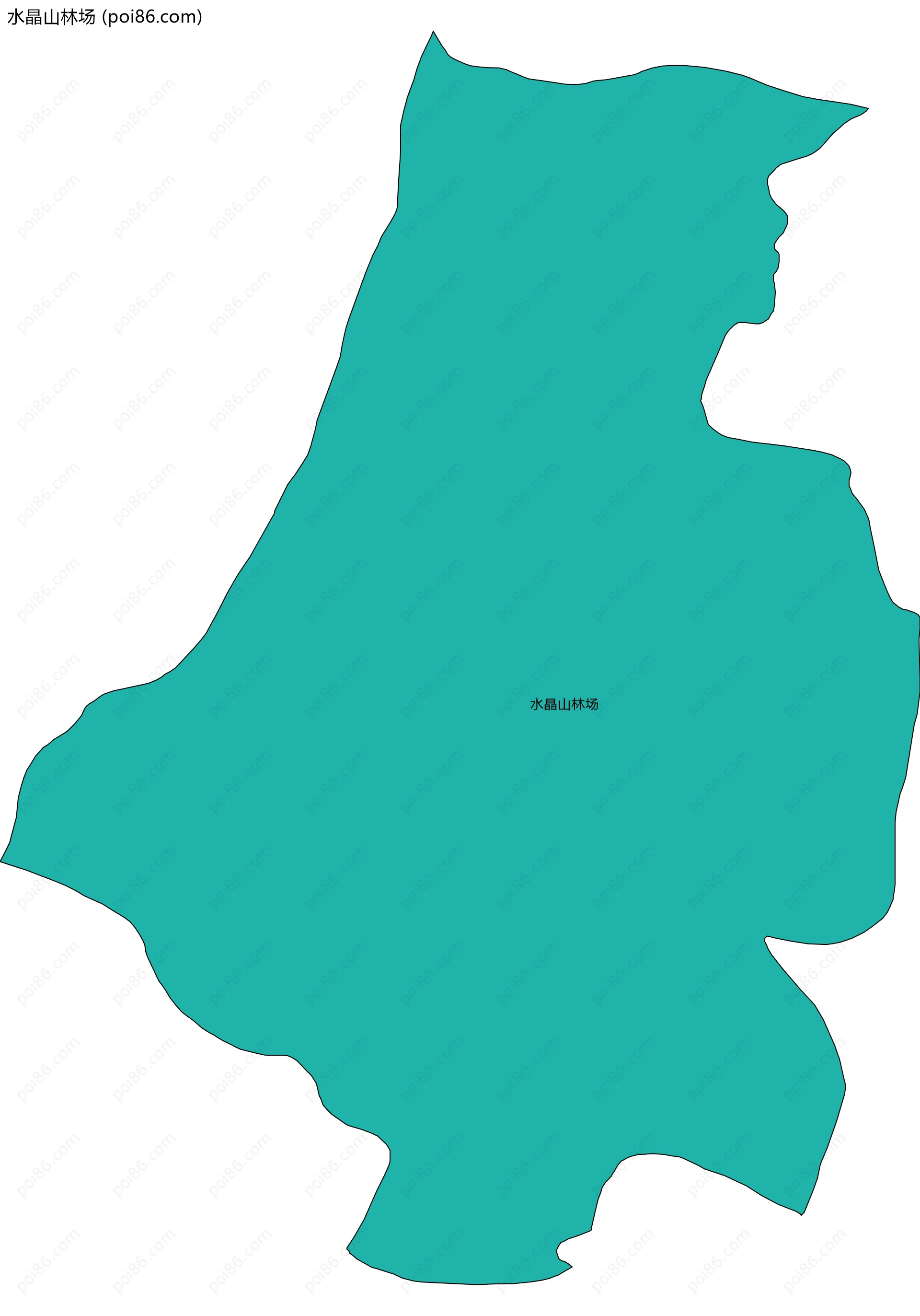 水晶山林场边界地图(五级行政区划)