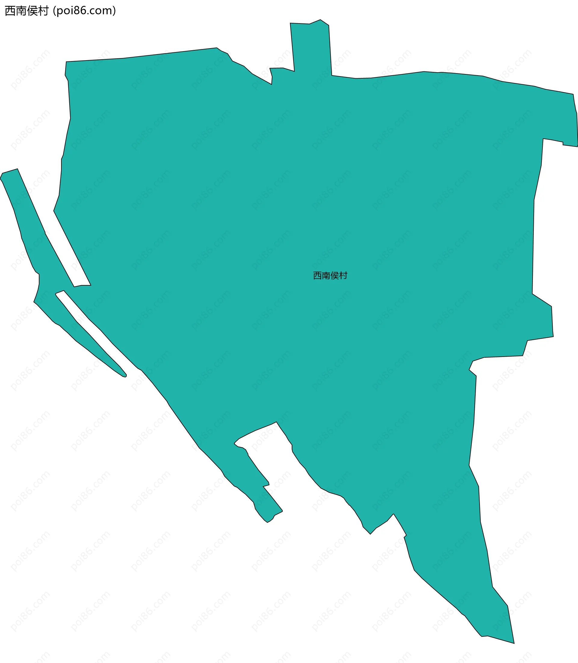 西南侯村边界地图