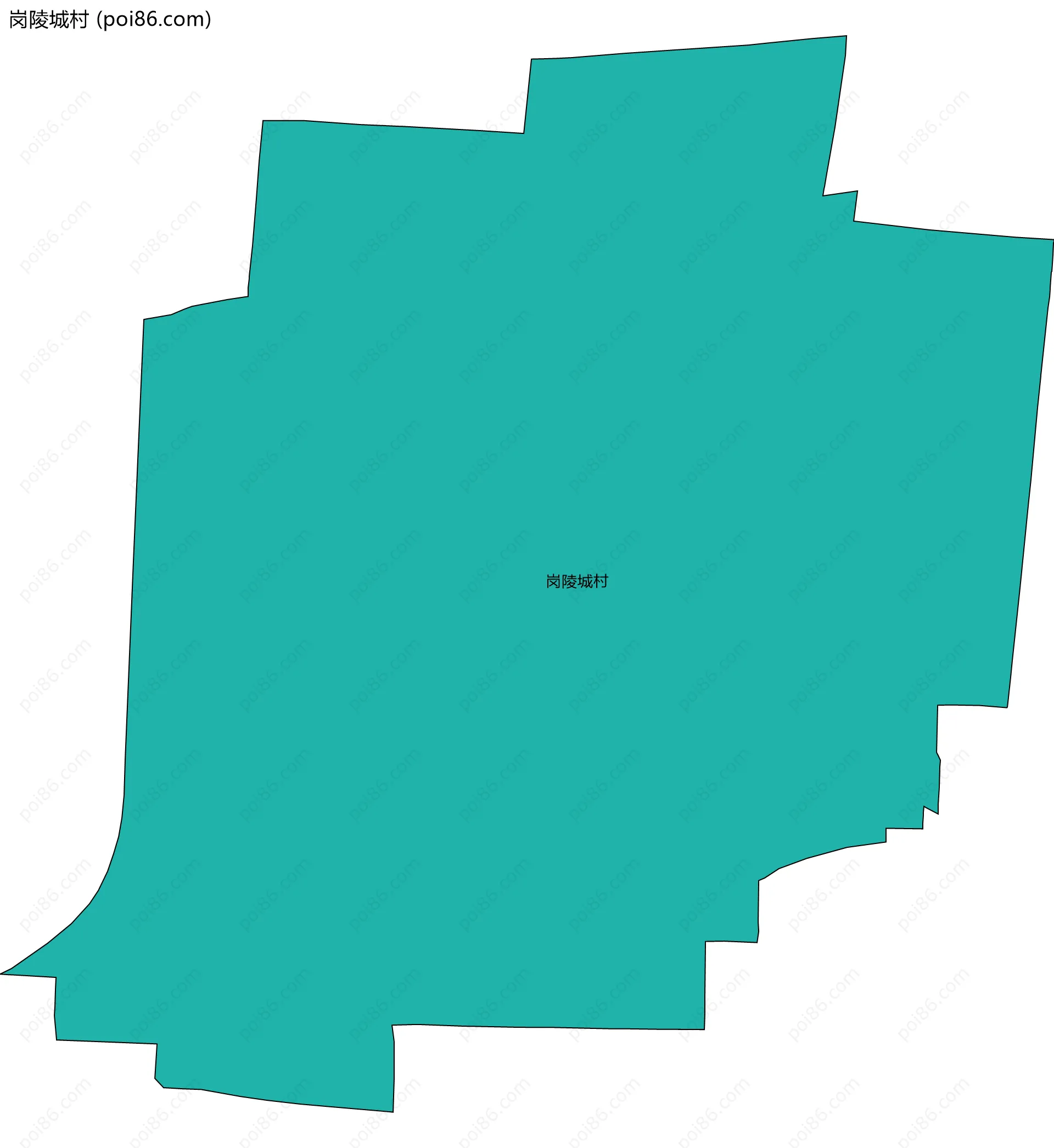 岗陵城村边界地图